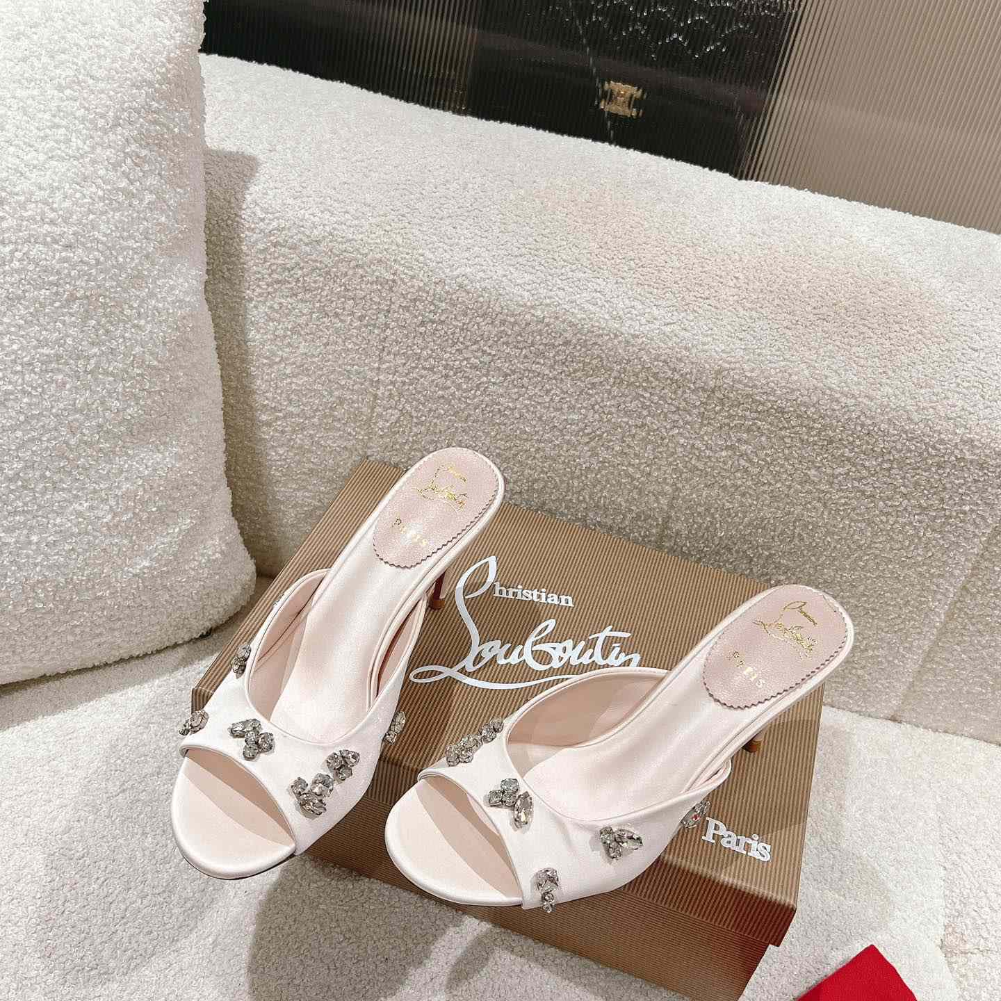 Christian Louboutin Degraqueen 85mm Satin Mules - PerfectKickZ