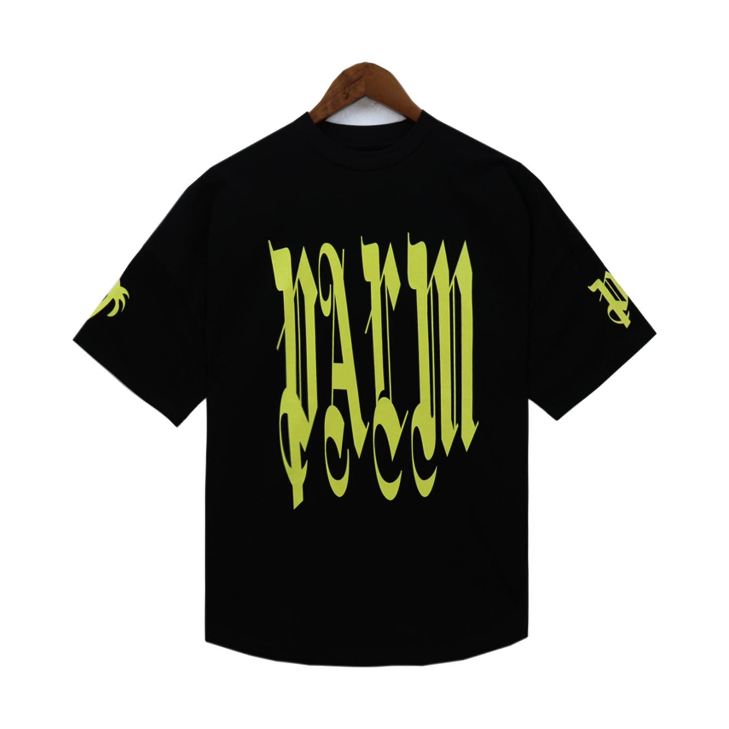 Palm Angels Gothic Logo Over T-Shirt Black - PerfectKickZ