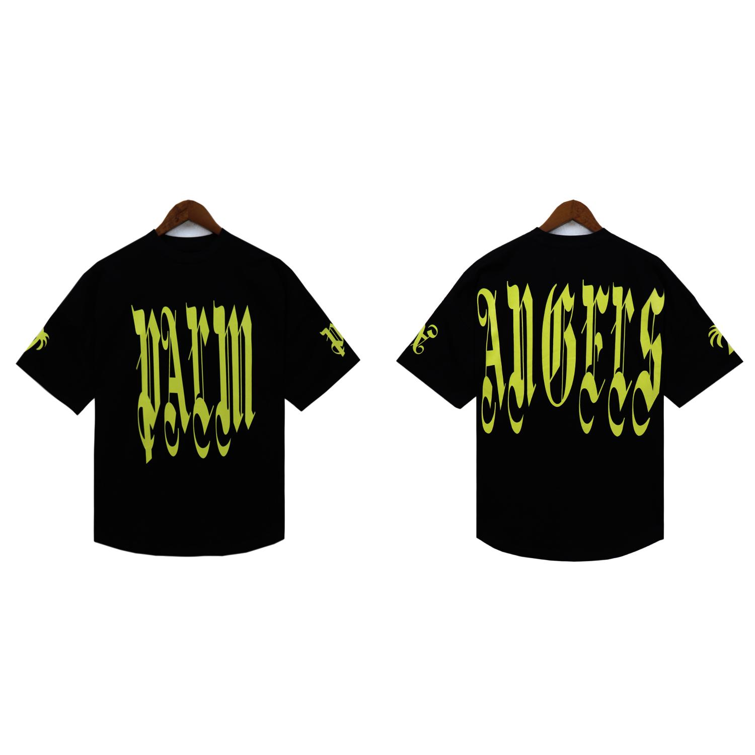 Palm Angels Gothic Logo Over T-Shirt Black - PerfectKickZ