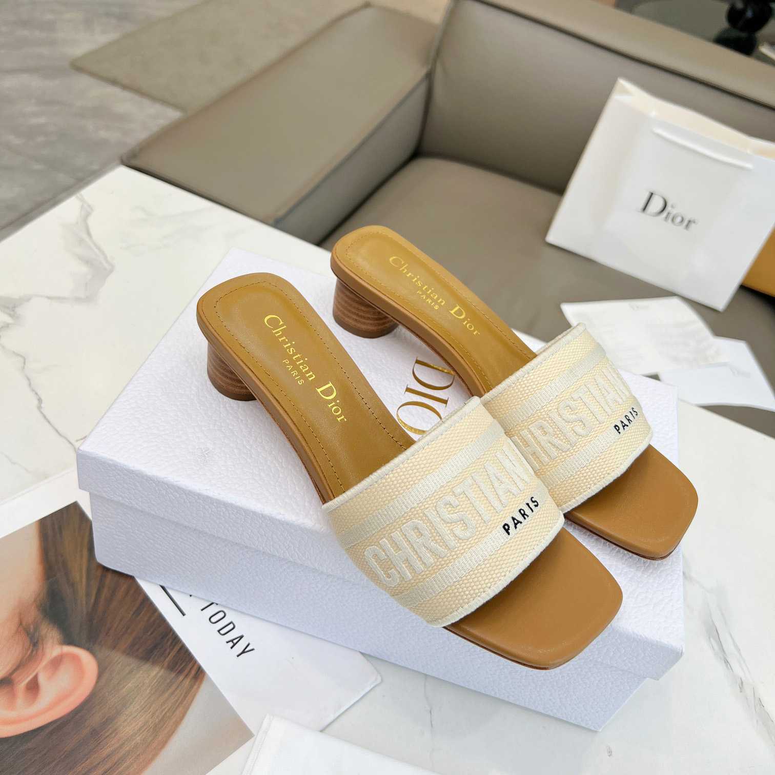 Dior Dioriviera Dway Heeled Slide - PerfectKickZ