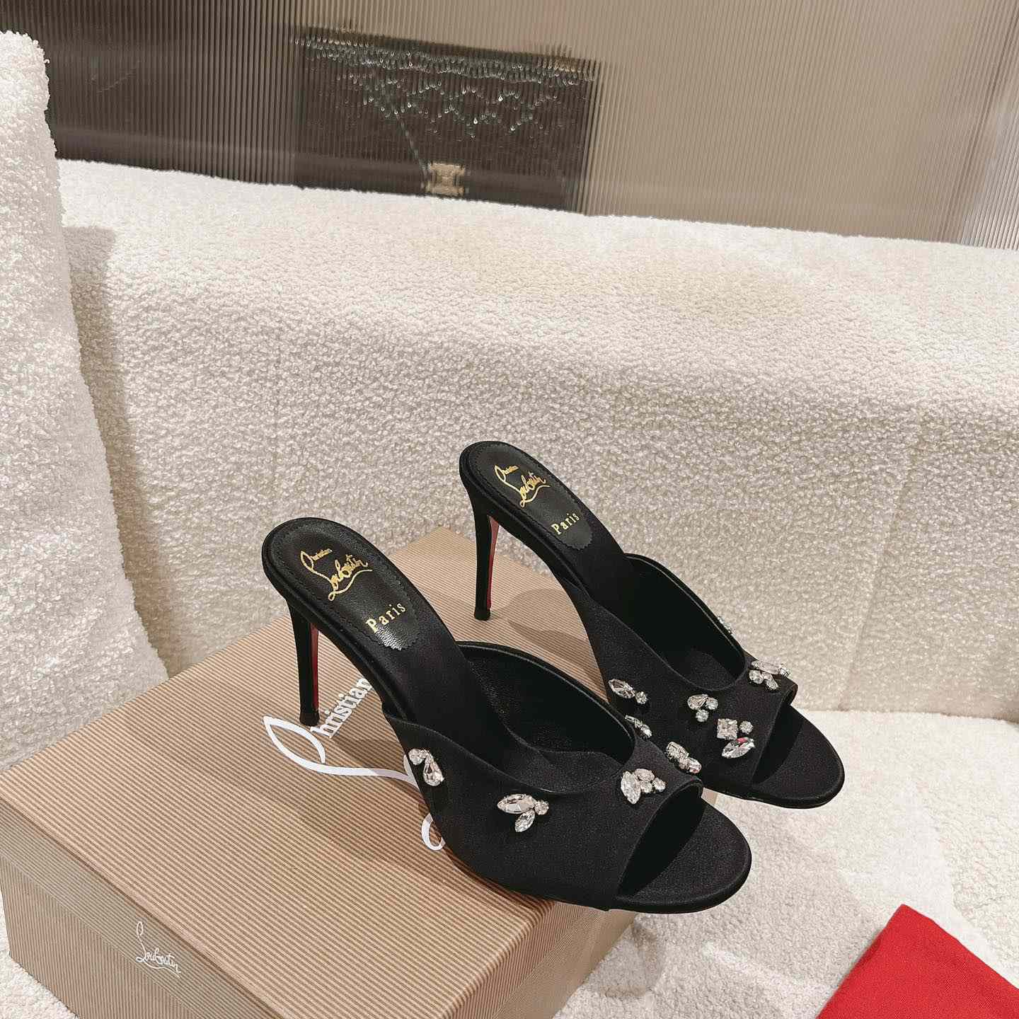 Christian Louboutin Degraqueen 85mm Satin Mules - PerfectKickZ