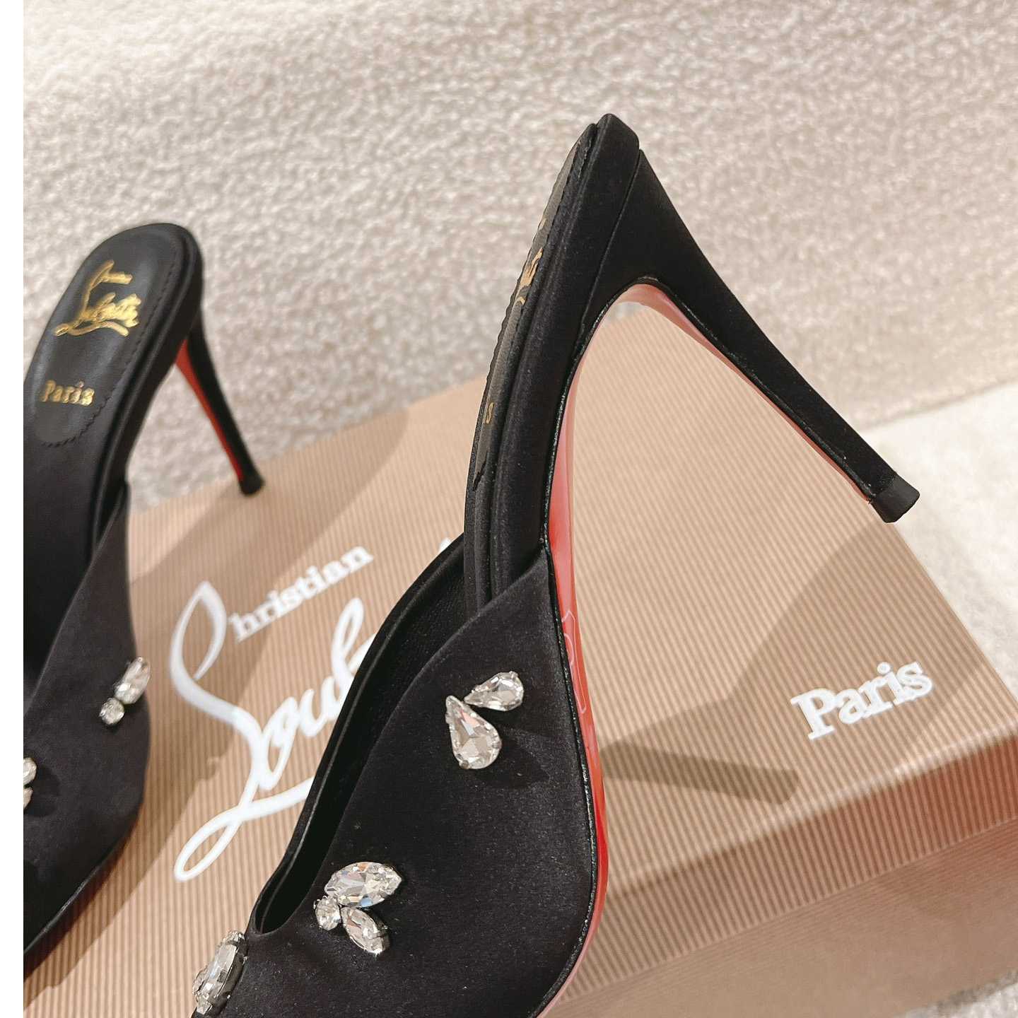 Christian Louboutin Degraqueen 85mm Satin Mules - PerfectKickZ