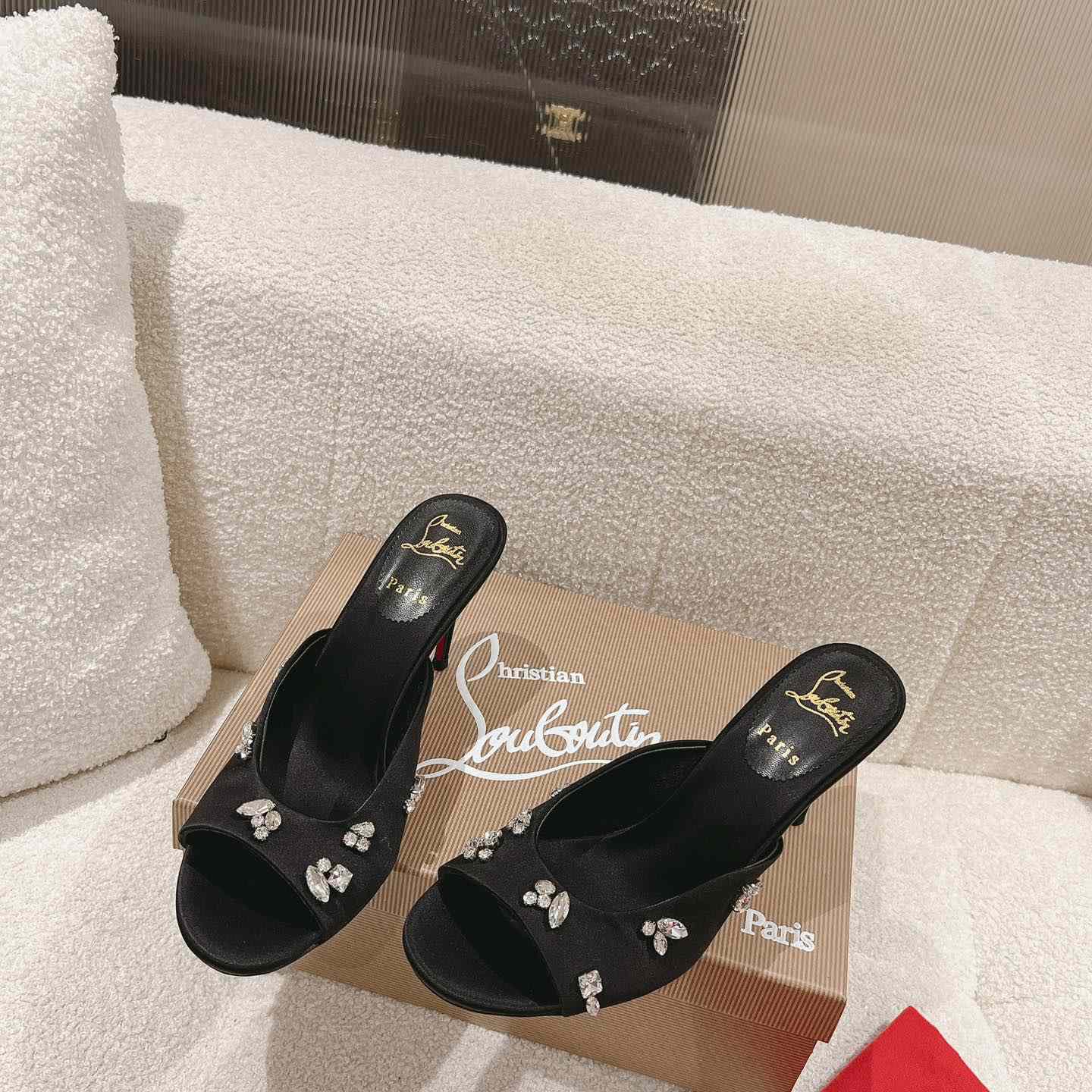 Christian Louboutin Degraqueen 85mm Satin Mules - PerfectKickZ