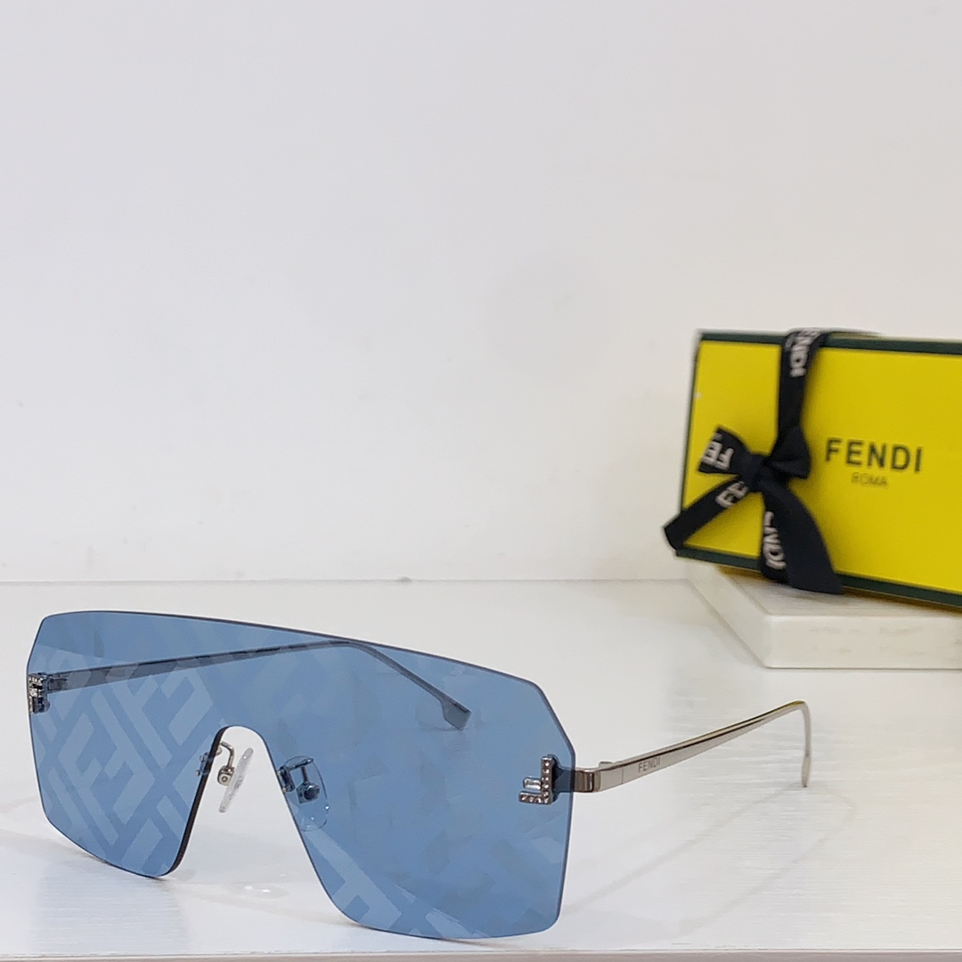 Fendi First Crystal Light Blue Shield Sunglasses    FE4121US - PerfectKickZ