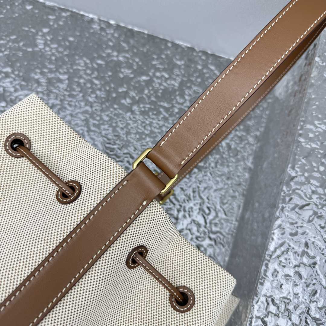 Miu Miu Canvas And Leather Bucket Bag - PerfectKickZ