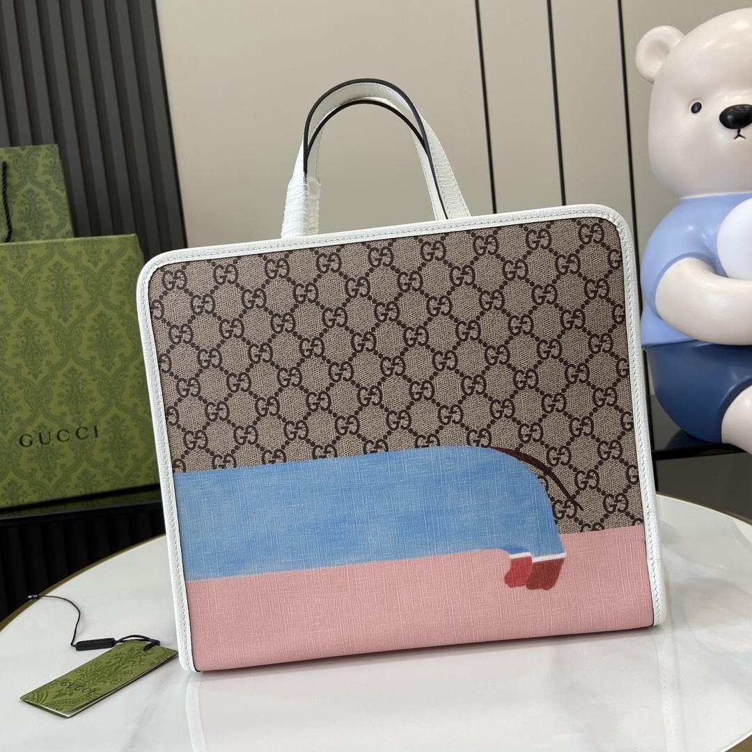 Gucci Children's Dog Print Tote Bag - PerfectKickZ