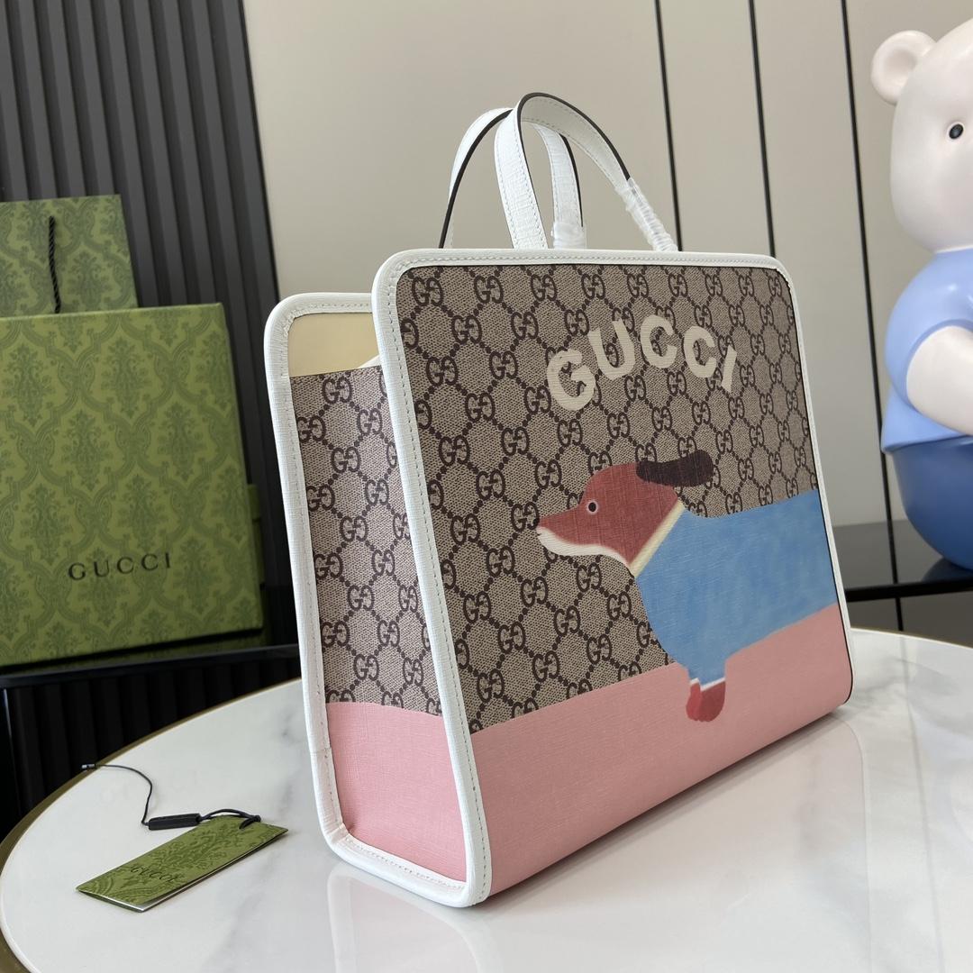 Gucci Children's Dog Print Tote Bag - PerfectKickZ
