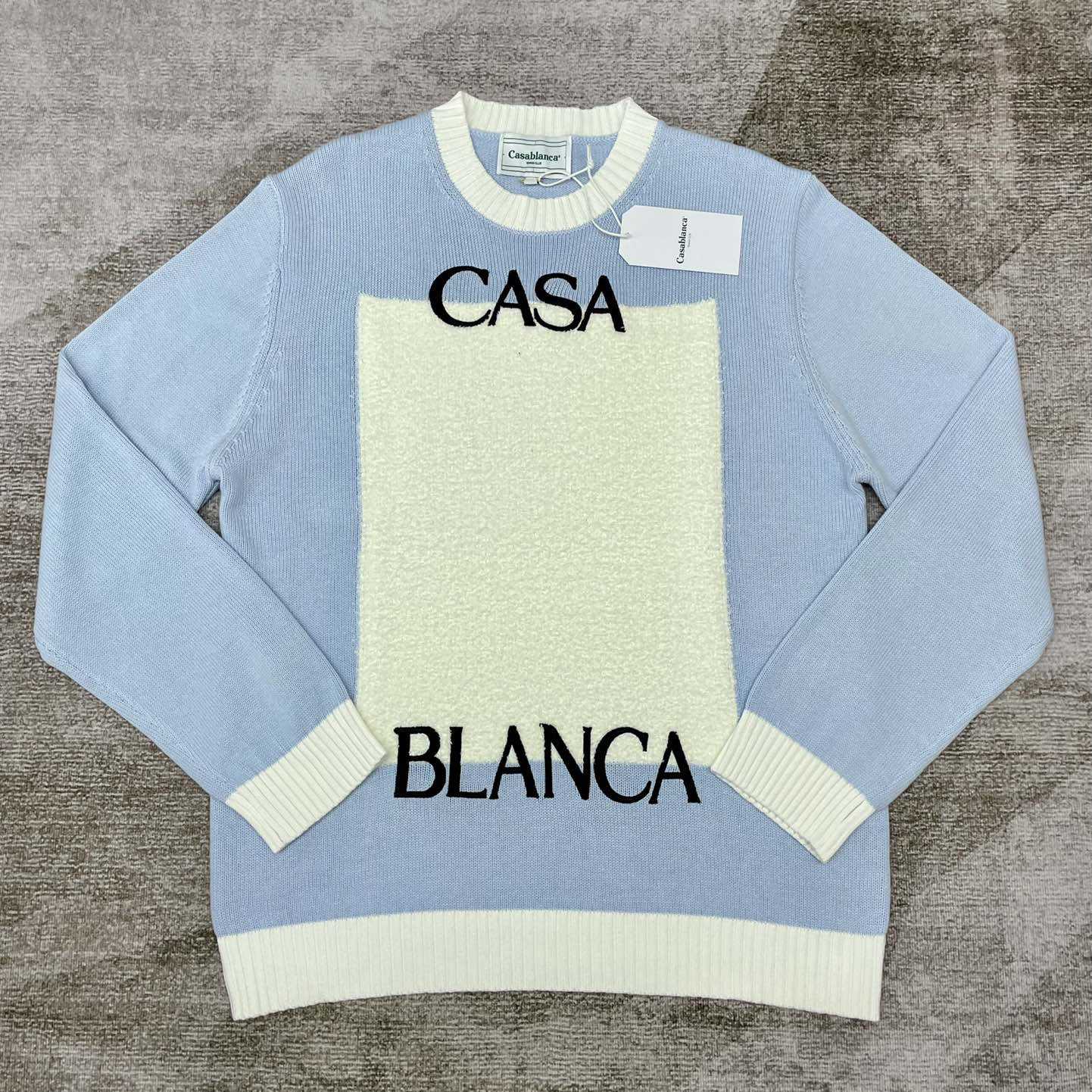 Casablanca Knit Logo Sweater 'Light Blue'    D0018 - PerfectKickZ