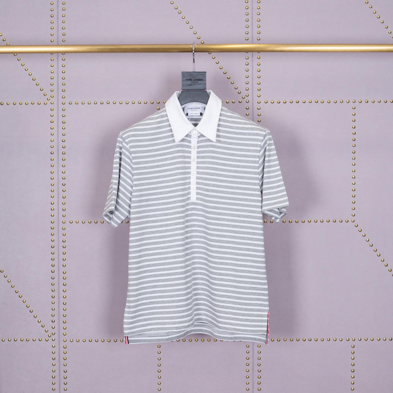 Thom Browne Striped Cotton-jersey Polo  1897 - PerfectKickZ