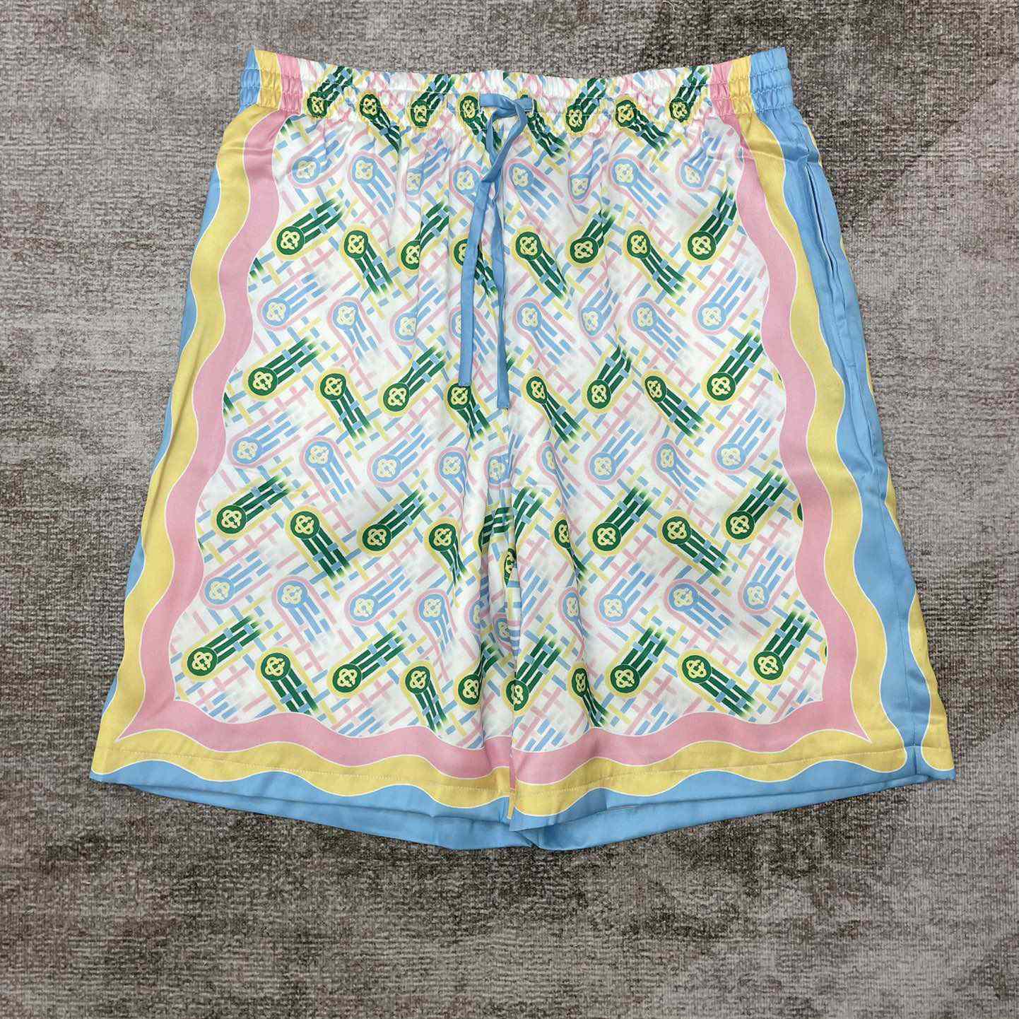 Casablanca Printed Silk Shorts 'Ping Pong Print'    CA3466 - PerfectKickZ