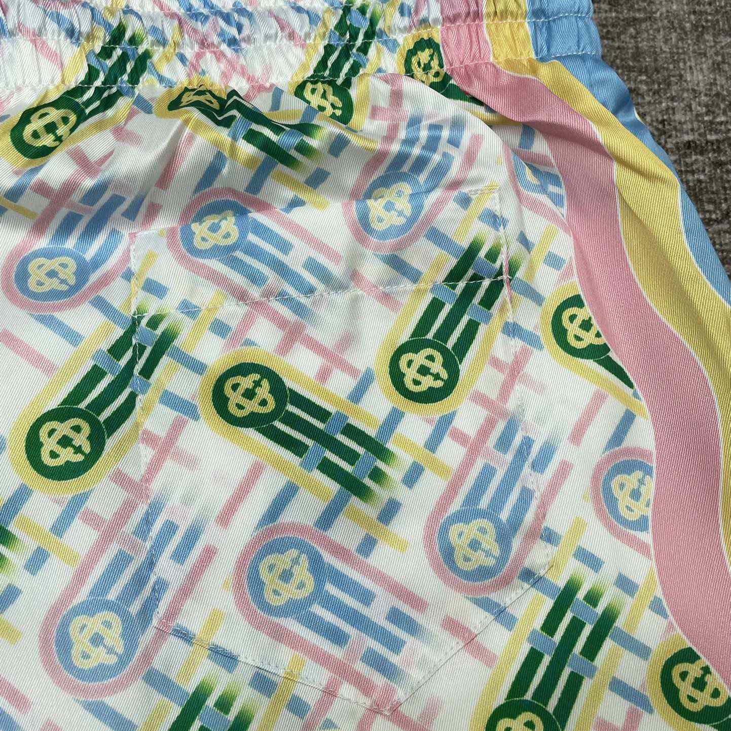 Casablanca Printed Silk Shorts 'Ping Pong Print'    CA3466 - 