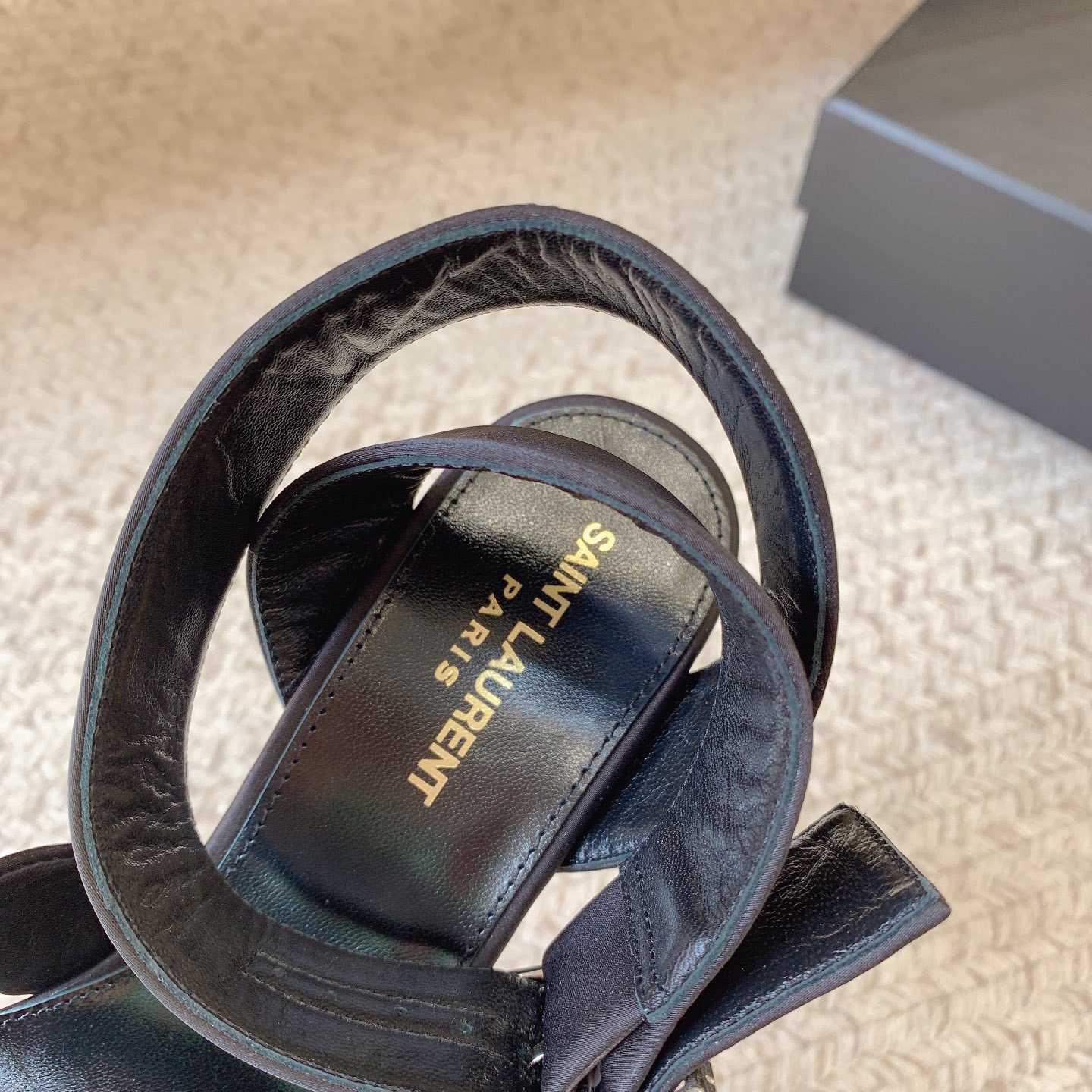 Saint Laurent Bianca Platform Sandals In Satin Crepe - 
