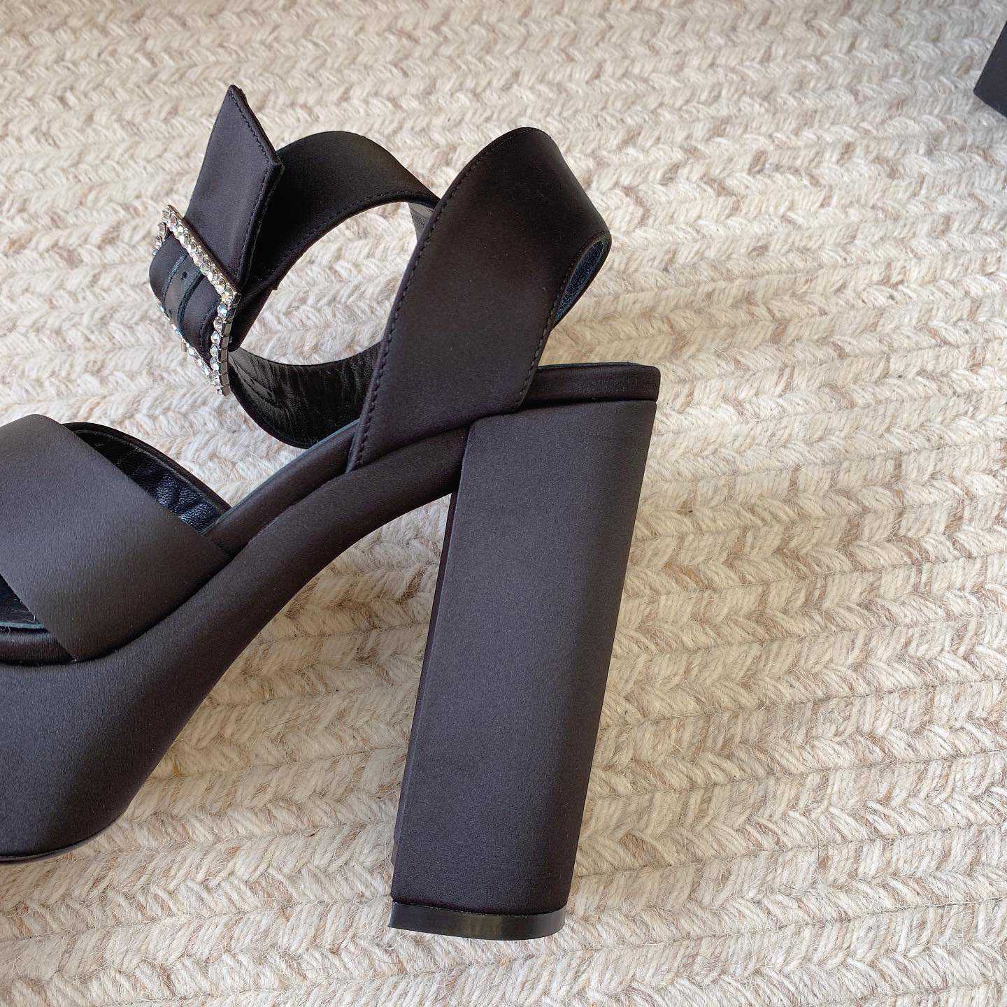 Saint Laurent Bianca Platform Sandals In Satin Crepe - 