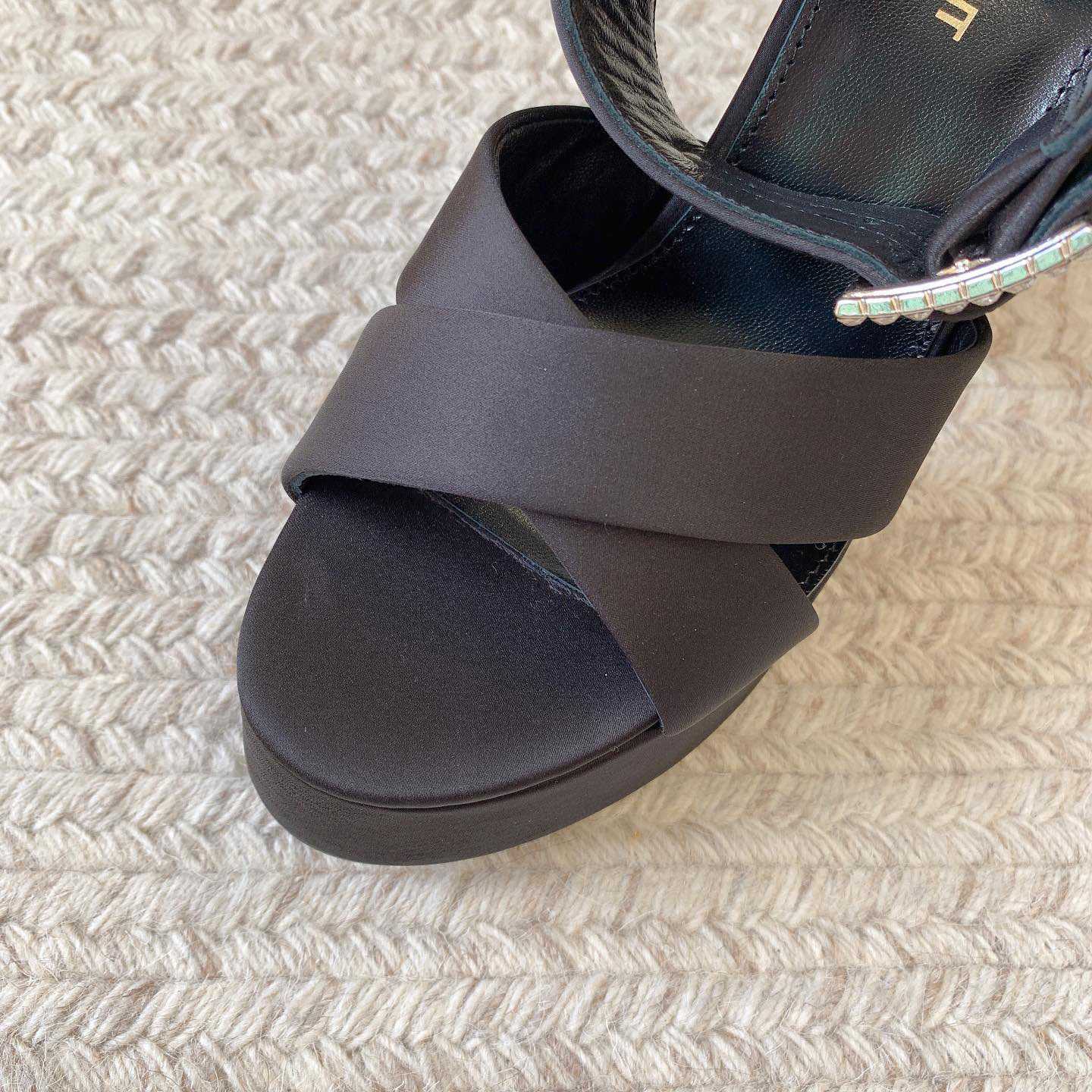 Saint Laurent Bianca Platform Sandals In Satin Crepe - 