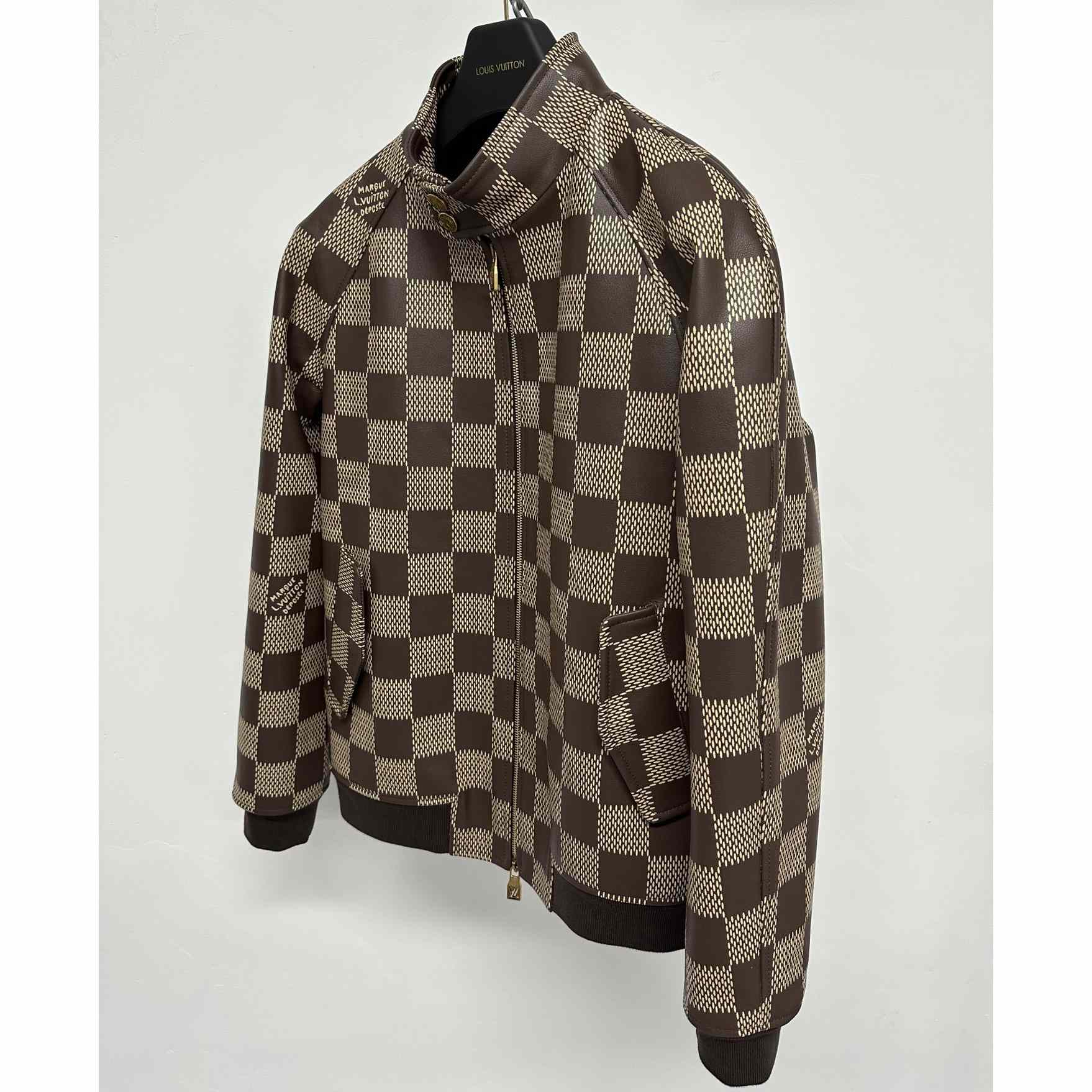 Louis Vuitton Damier Leather Harrington Jacket   1AFIMC - PerfectKickZ