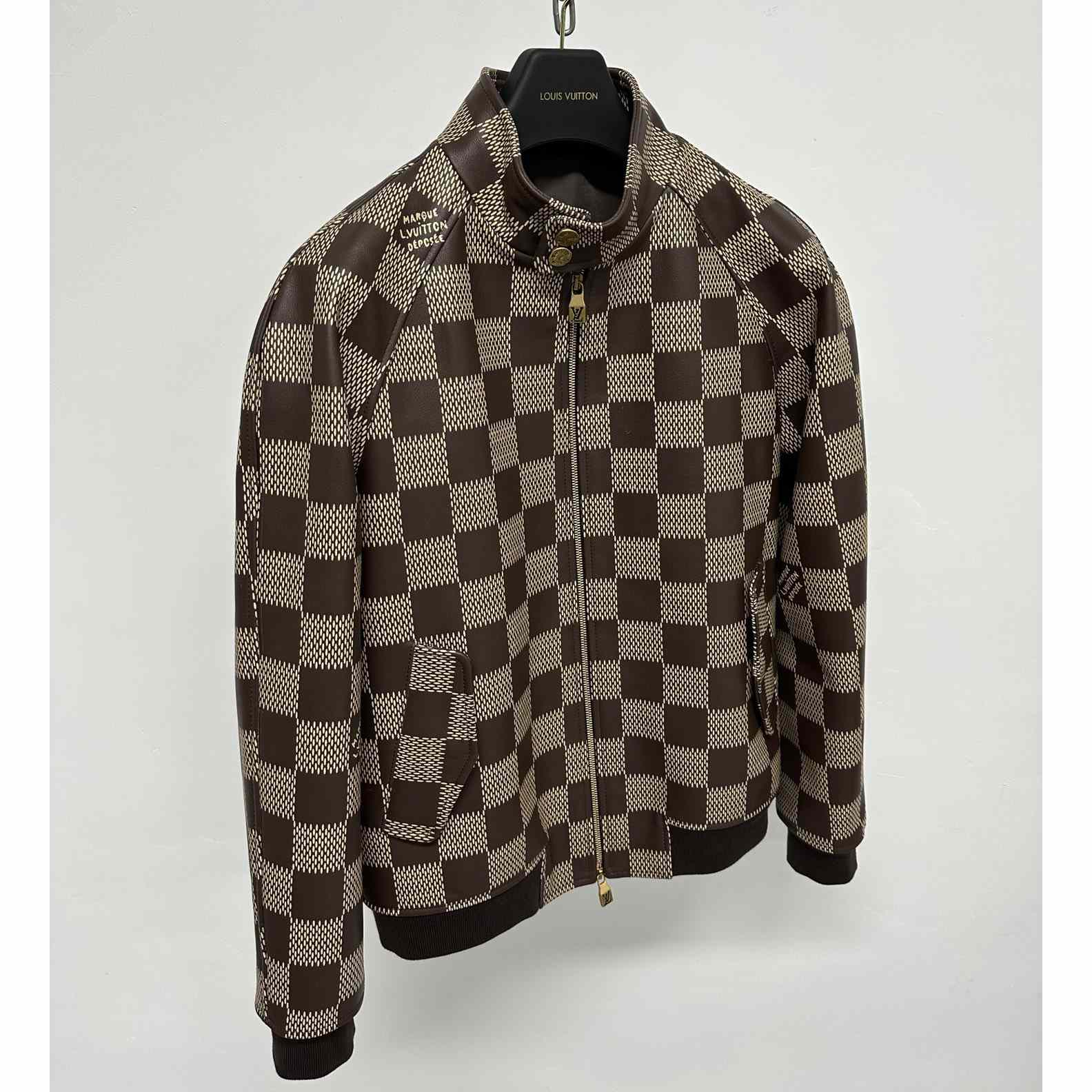 Louis Vuitton Damier Leather Harrington Jacket   1AFIMC - PerfectKickZ