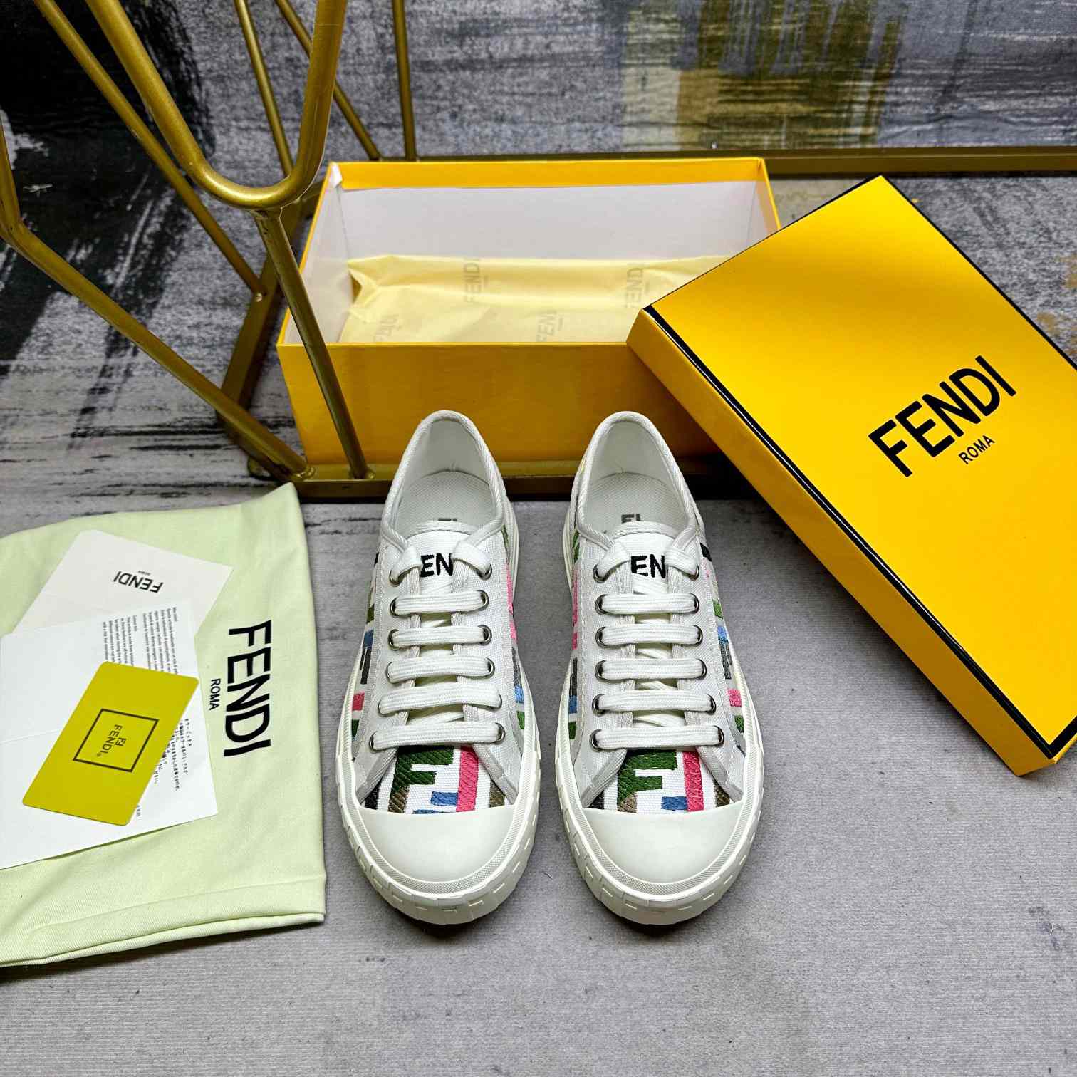 Fendi Domino Canvas Sneakers - PerfectKickZ