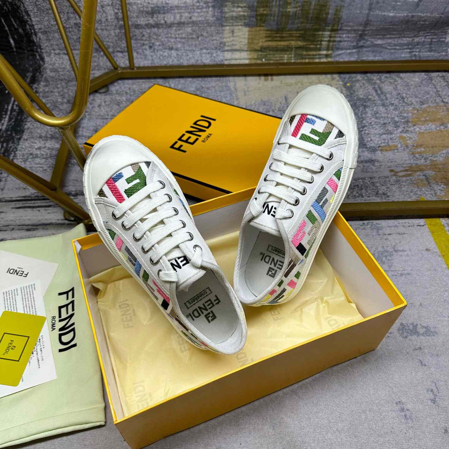 Fendi Domino Canvas Sneakers - PerfectKickZ