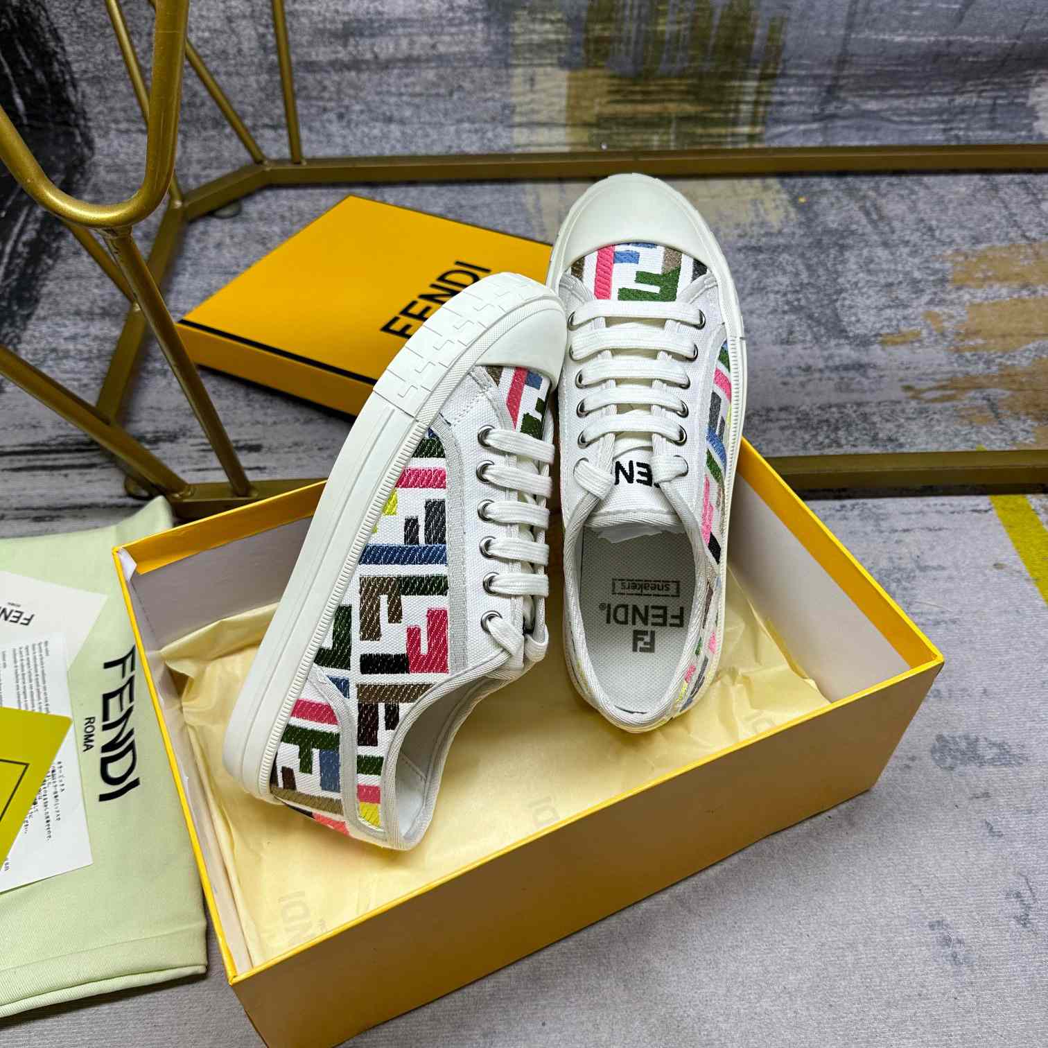 Fendi Domino Canvas Sneakers - PerfectKickZ