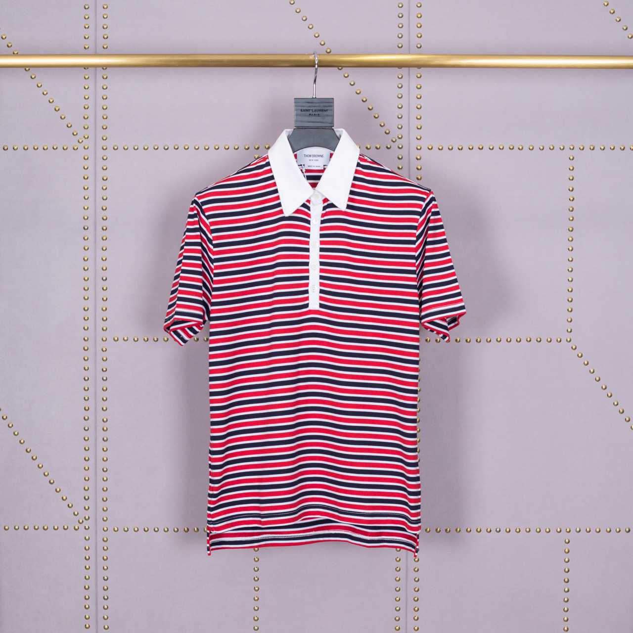 Thom Browne Striped Cotton-jersey Polo  1897 - PerfectKickZ