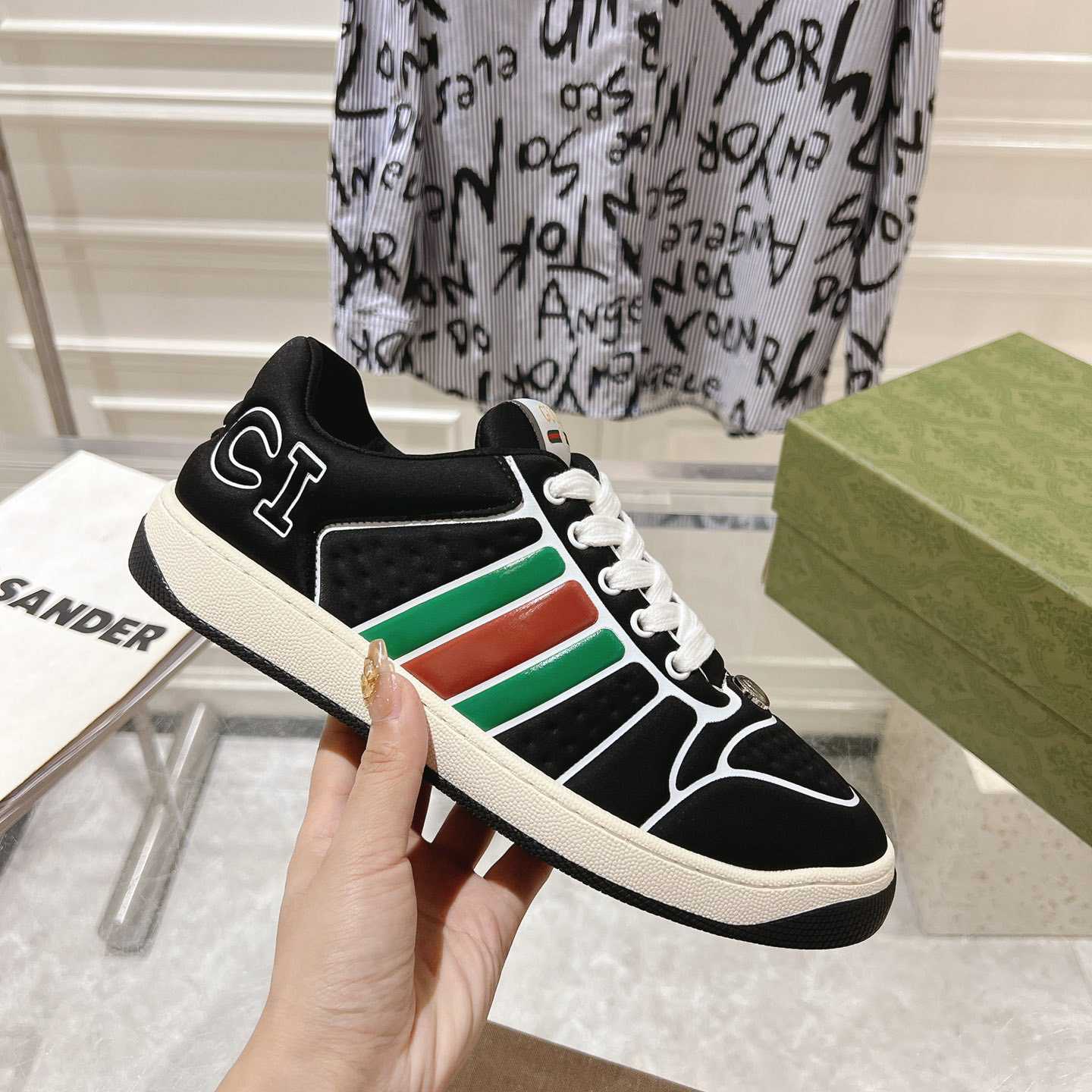 Gucci Screener Sneaker With Web - PerfectKickZ