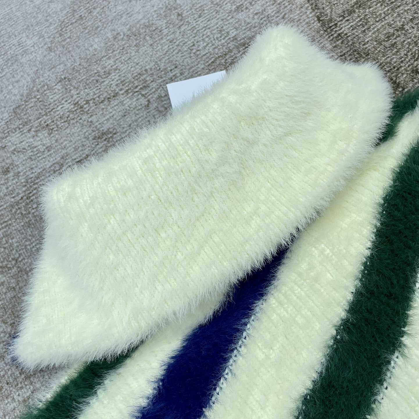 Casablanca  Furry Striped Zip Up Jumper - PerfectKickZ