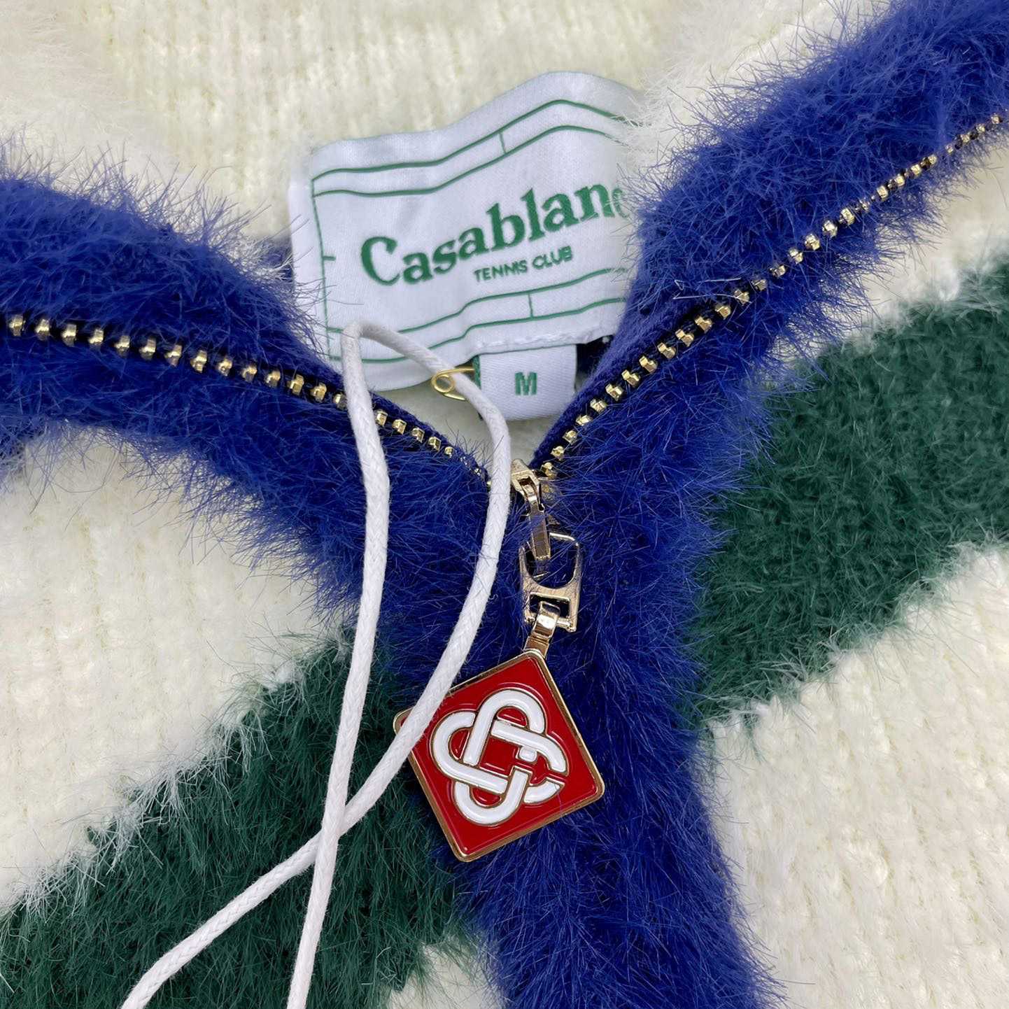 Casablanca  Furry Striped Zip Up Jumper - PerfectKickZ