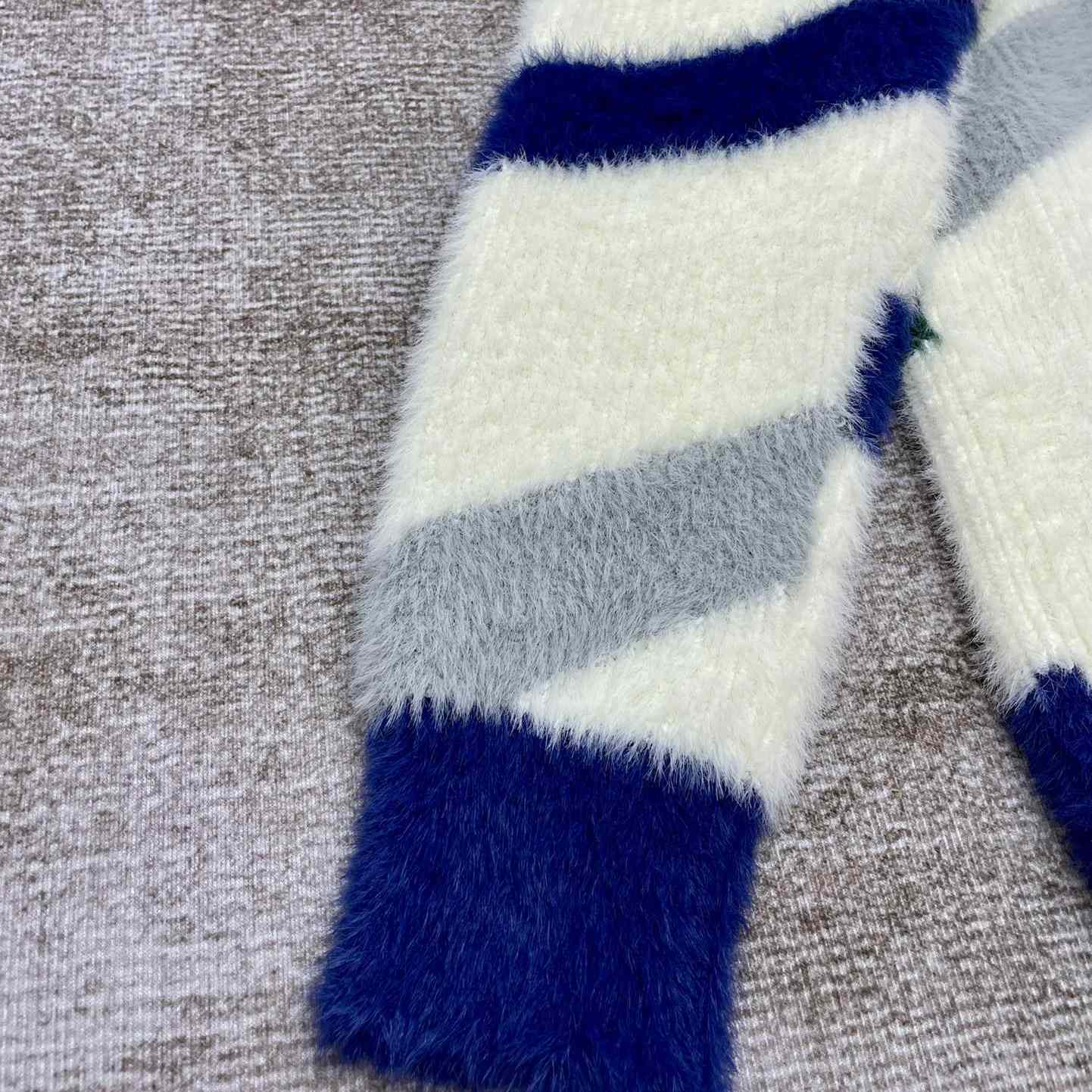 Casablanca  Furry Striped Zip Up Jumper - PerfectKickZ