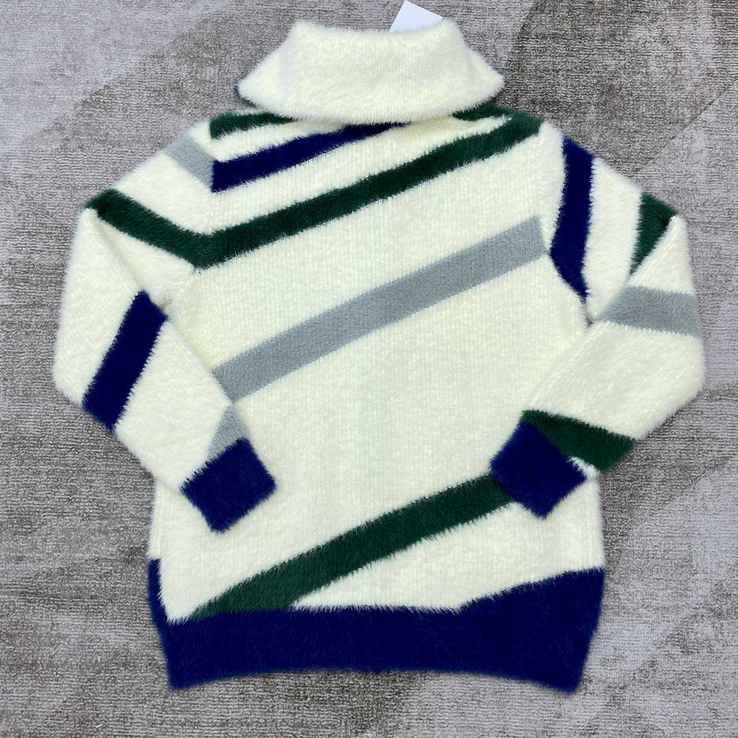 Casablanca  Furry Striped Zip Up Jumper - PerfectKickZ