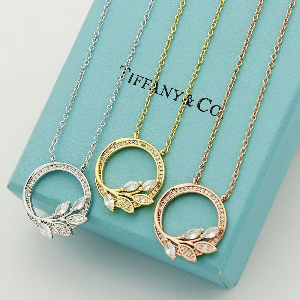 Tiffany & Co. Diamond Vine Circle Pendant In Platinum - PerfectKickZ
