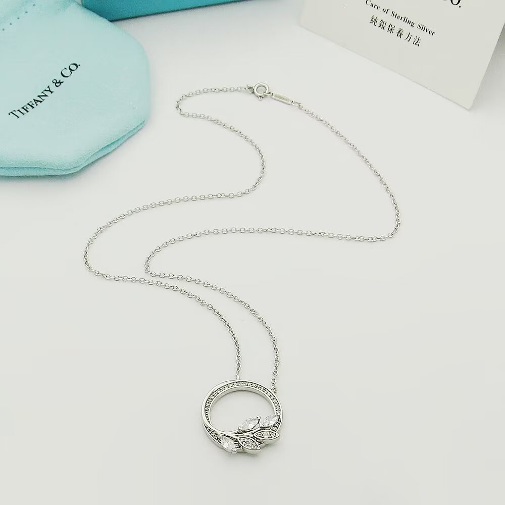Tiffany & Co. Diamond Vine Circle Pendant In Platinum - PerfectKickZ