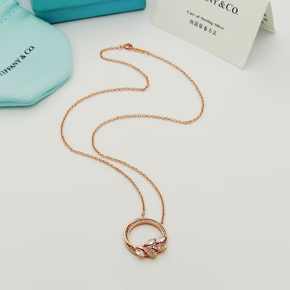 Tiffany & Co. Diamond Vine Circle Pendant In Platinum - PerfectKickZ
