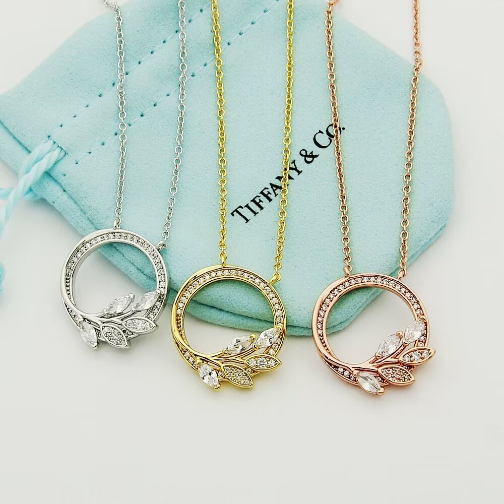 Tiffany & Co. Diamond Vine Circle Pendant In Platinum - PerfectKickZ
