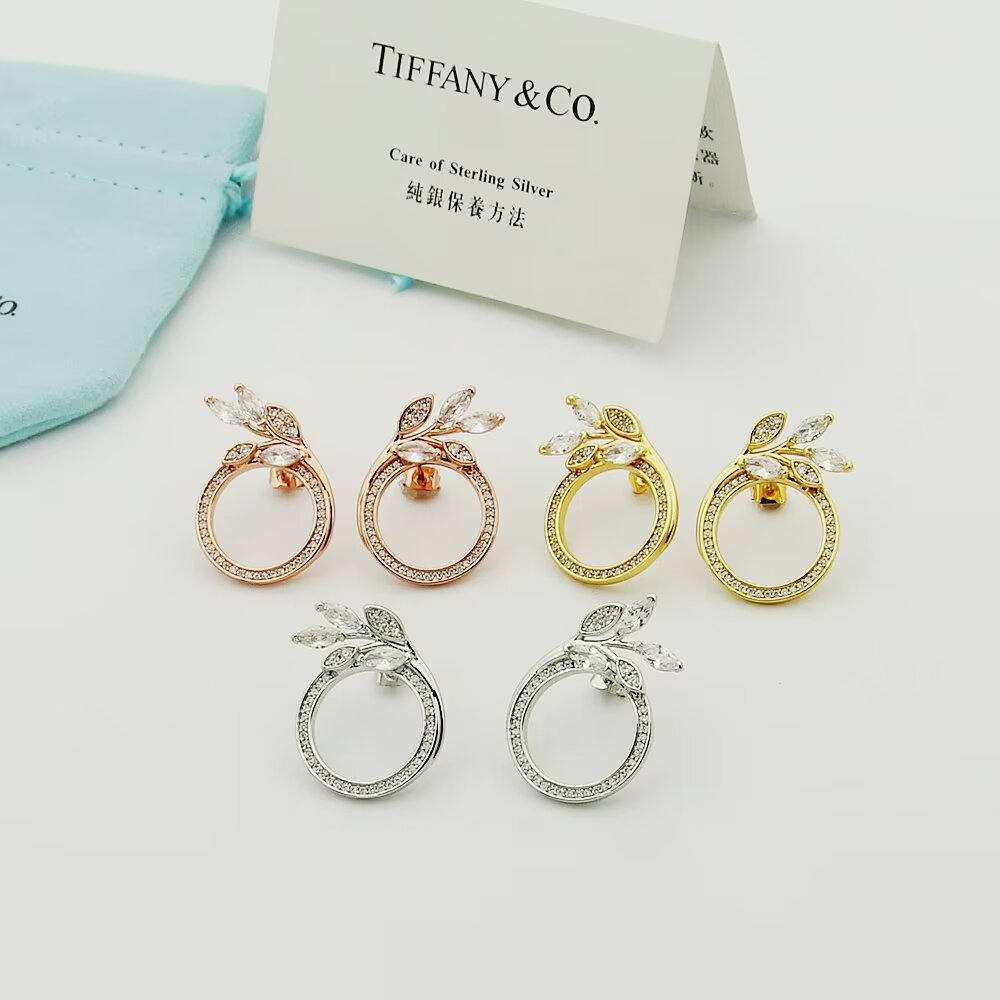 Tiffany & Co. Diamond Vine Circle Earrings In Platinum - PerfectKickZ