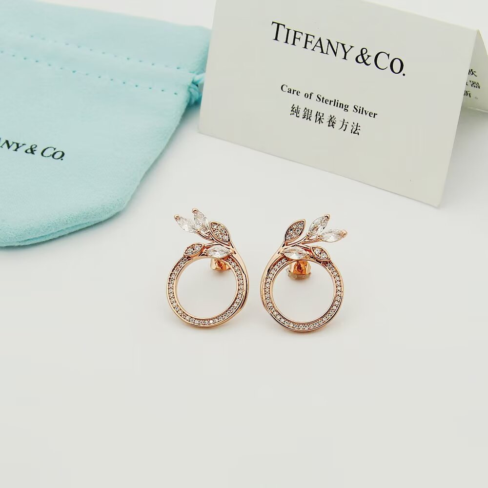 Tiffany & Co. Diamond Vine Circle Earrings In Platinum - PerfectKickZ