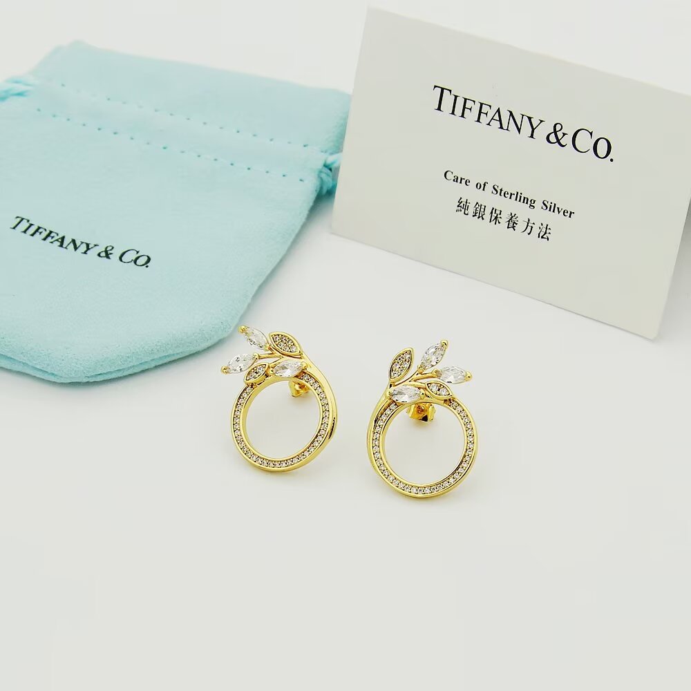 Tiffany & Co. Diamond Vine Circle Earrings In Platinum - PerfectKickZ