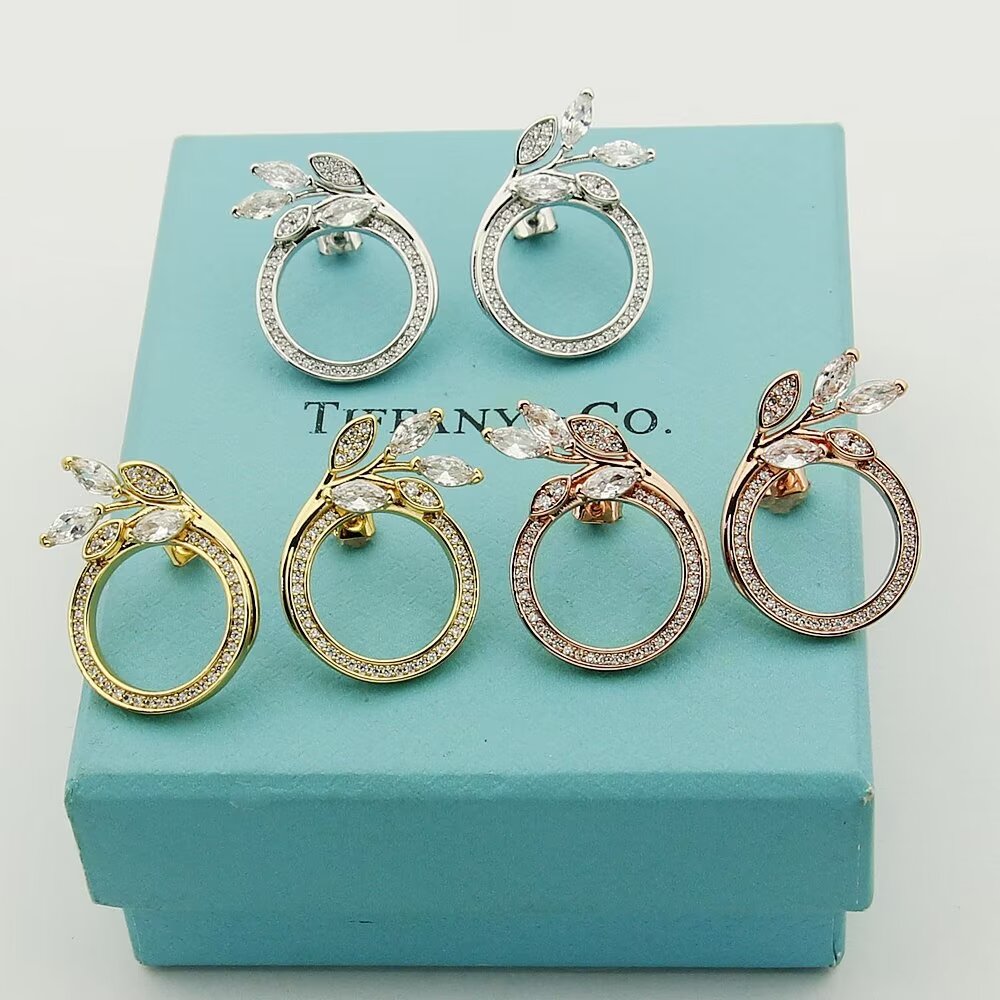 Tiffany & Co. Diamond Vine Circle Earrings In Platinum - PerfectKickZ