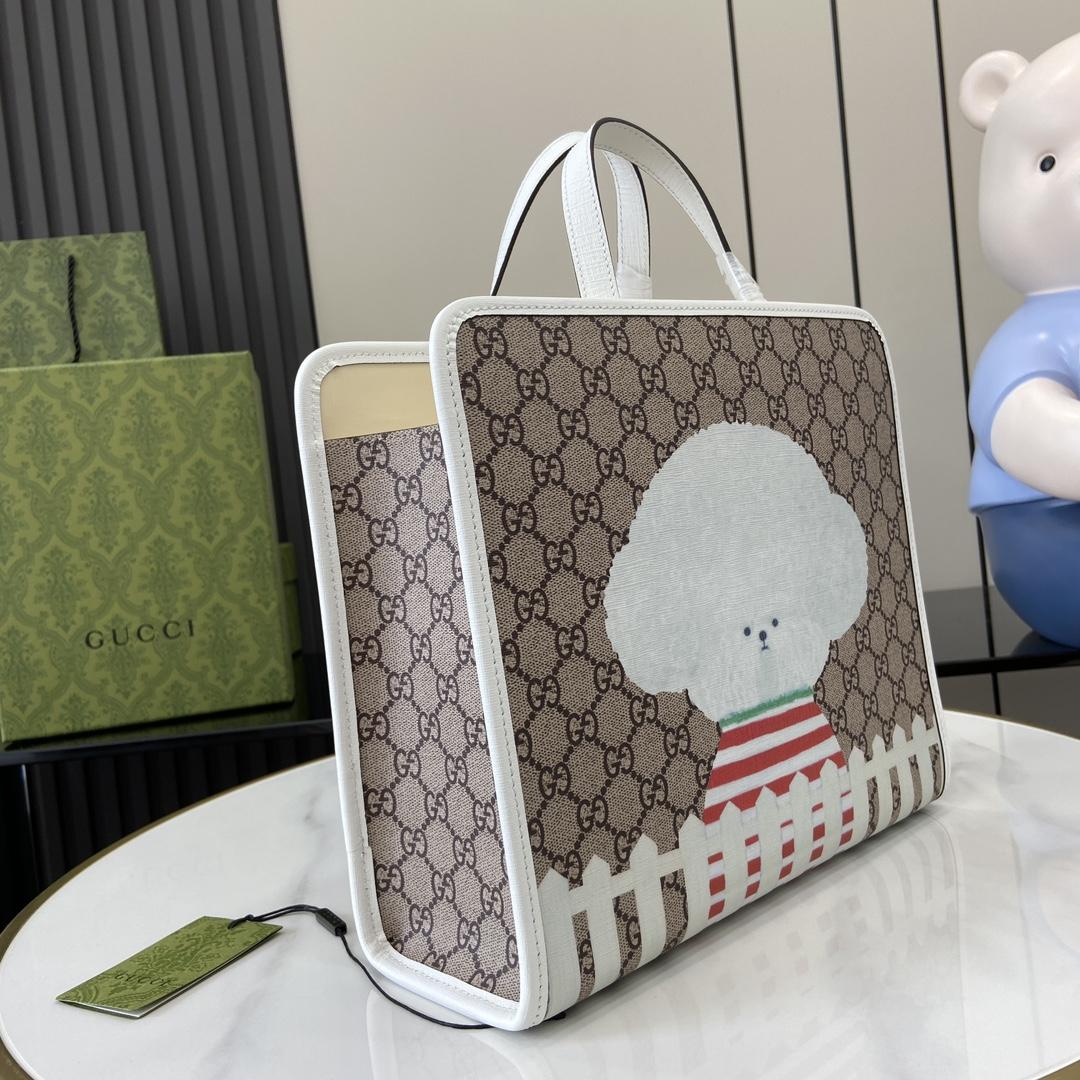 Gucci Children's Dog Print Tote Bag - PerfectKickZ