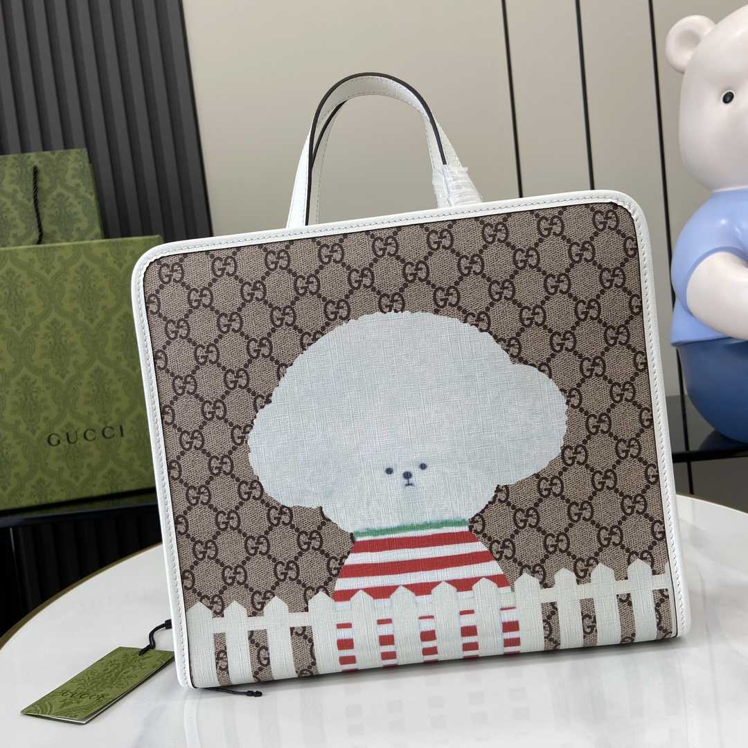 Gucci Children's Dog Print Tote Bag - PerfectKickZ