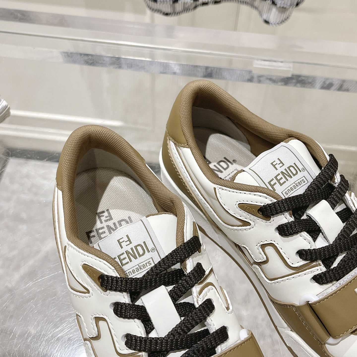 Fendi Match Green Leather Low-tops - PerfectKickZ