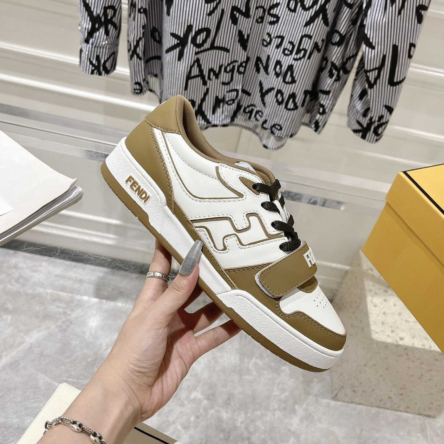 Fendi Match Green Leather Low-tops - PerfectKickZ