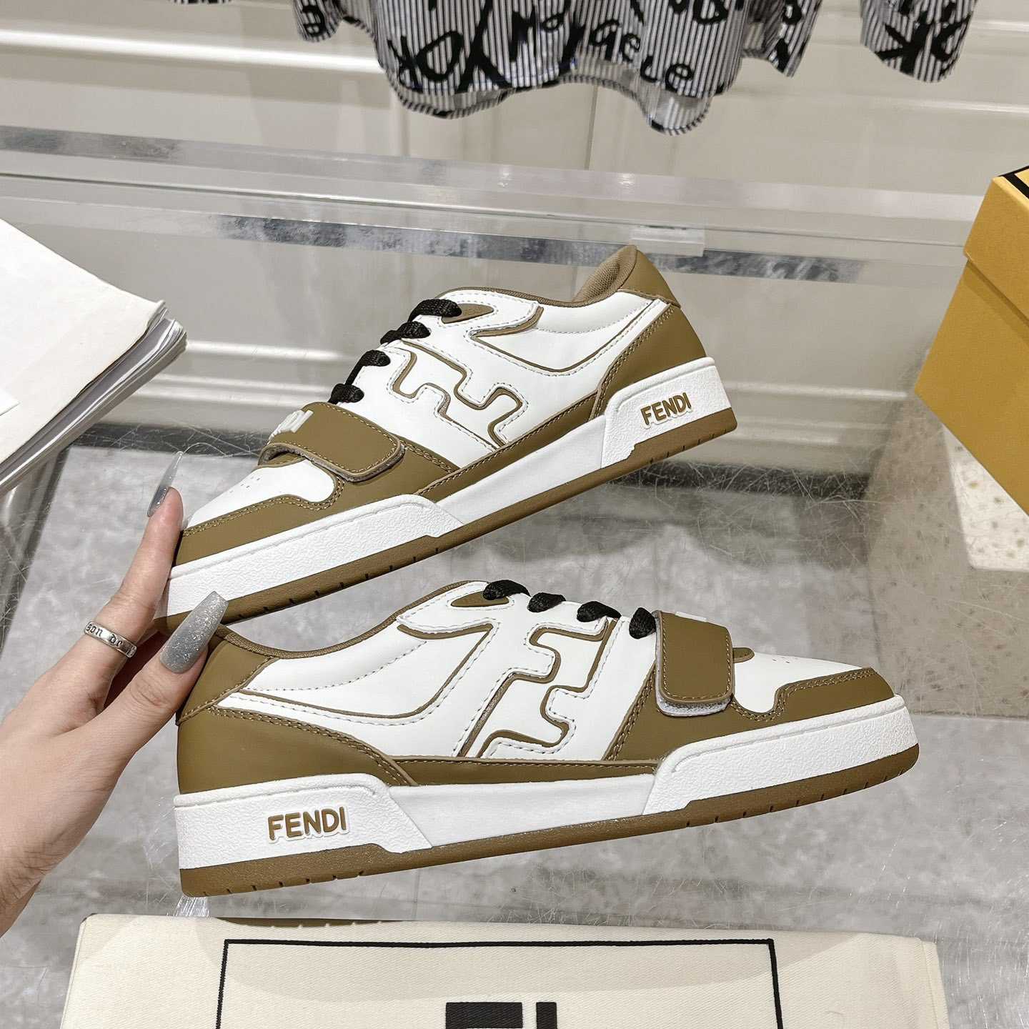Fendi Match Green Leather Low-tops - PerfectKickZ