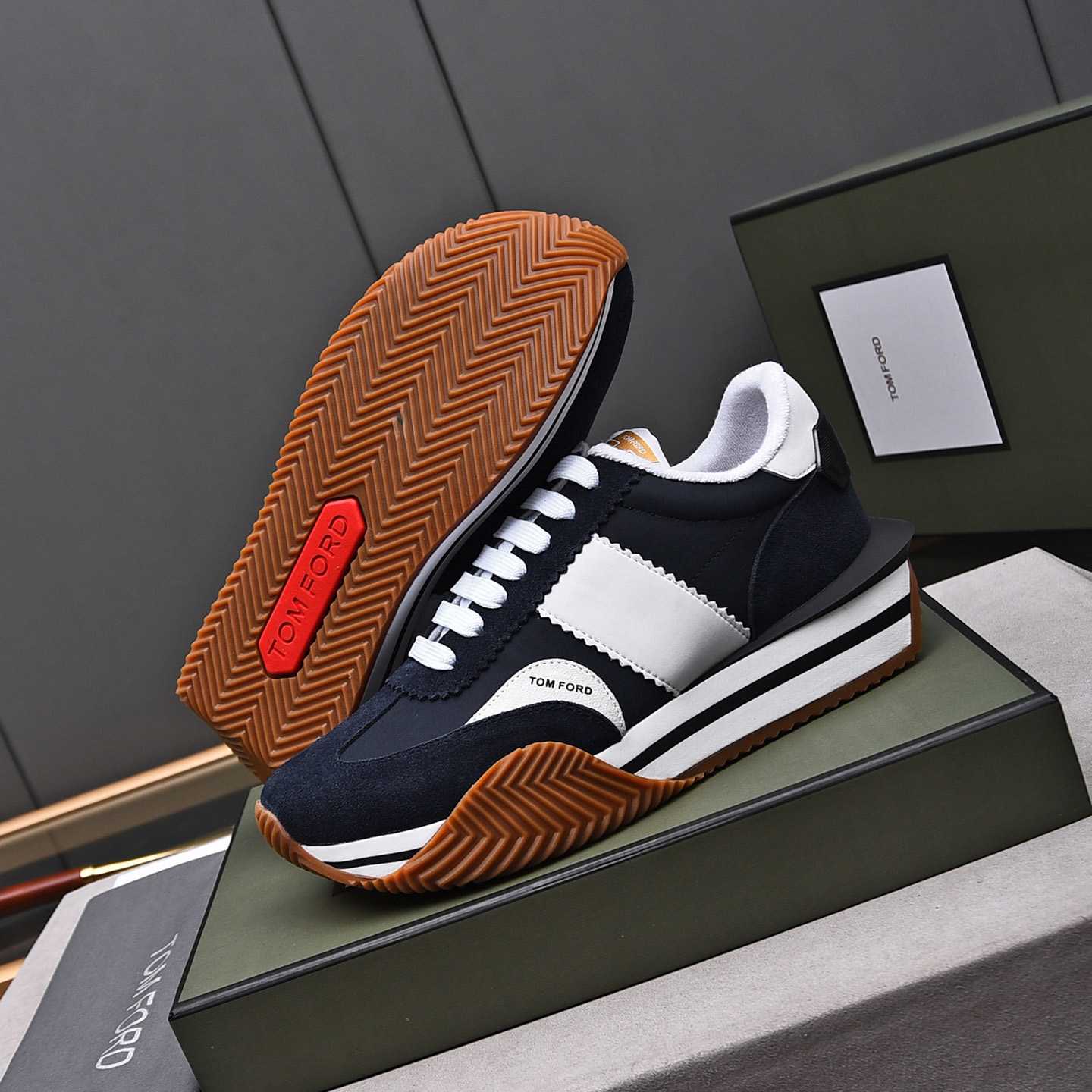 Tom Ford James Mixed Media Low Top Sneaker - PerfectKickZ