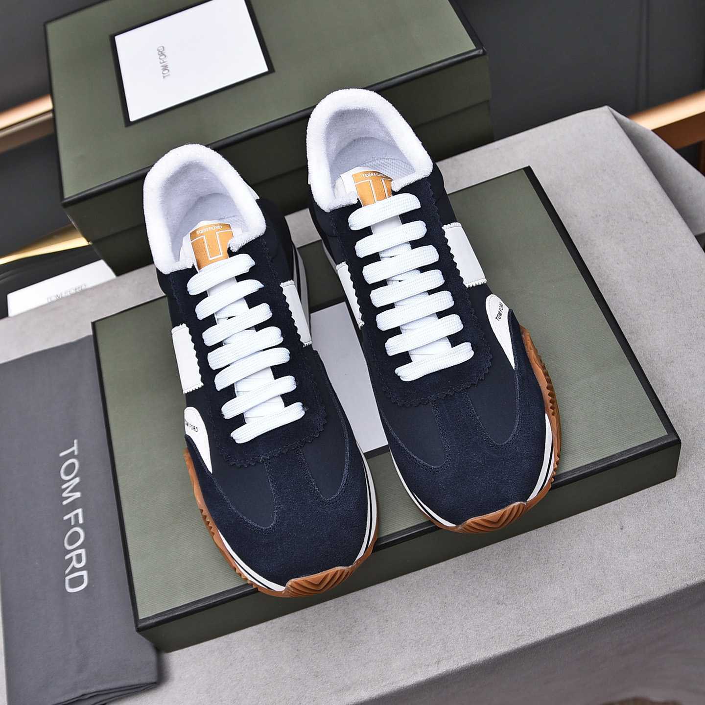 Tom Ford James Mixed Media Low Top Sneaker - PerfectKickZ