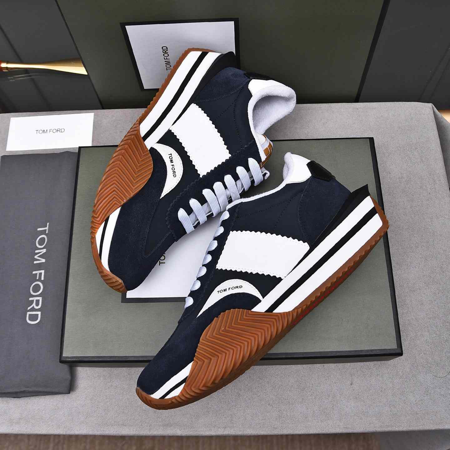 Tom Ford James Mixed Media Low Top Sneaker - PerfectKickZ