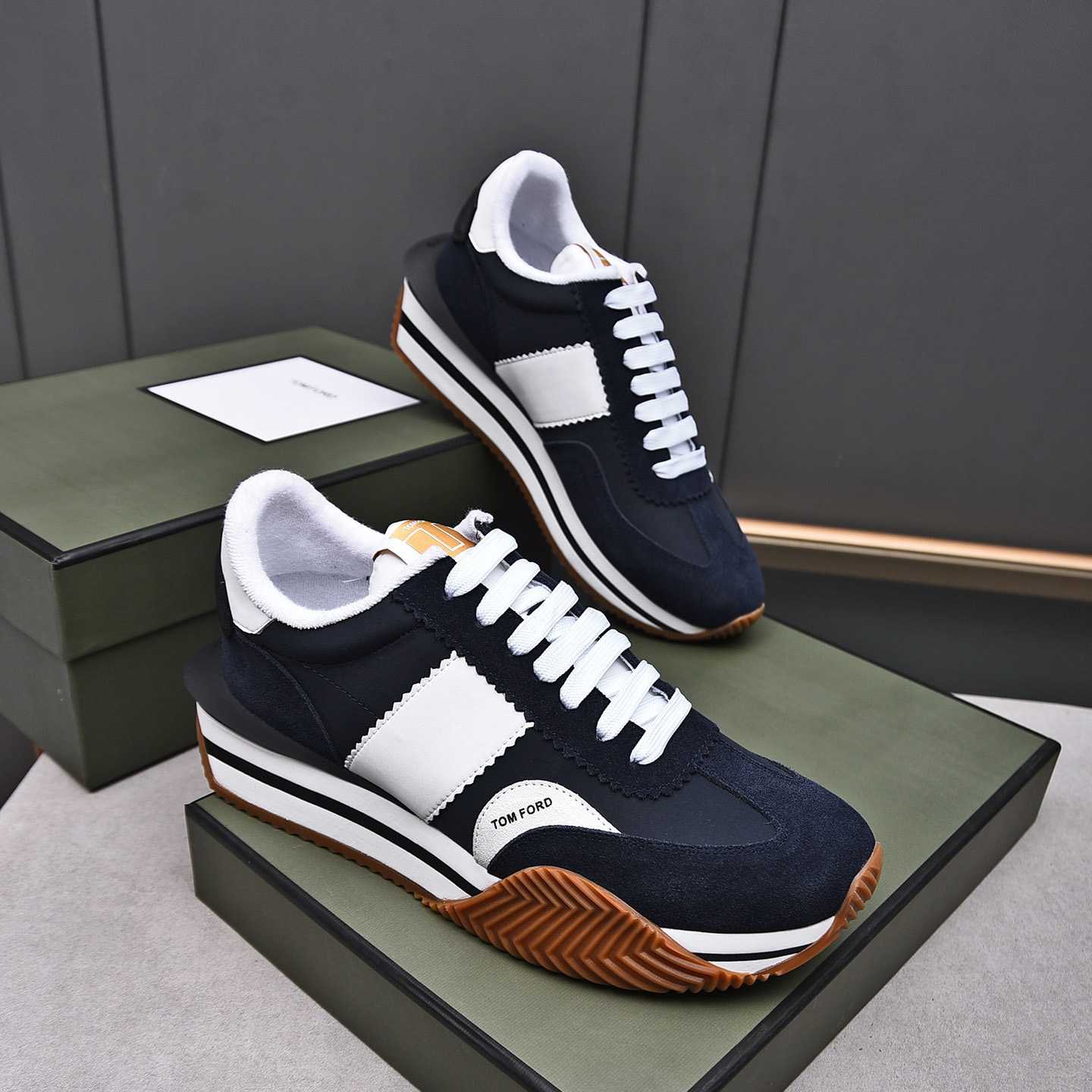 Tom Ford James Mixed Media Low Top Sneaker - PerfectKickZ