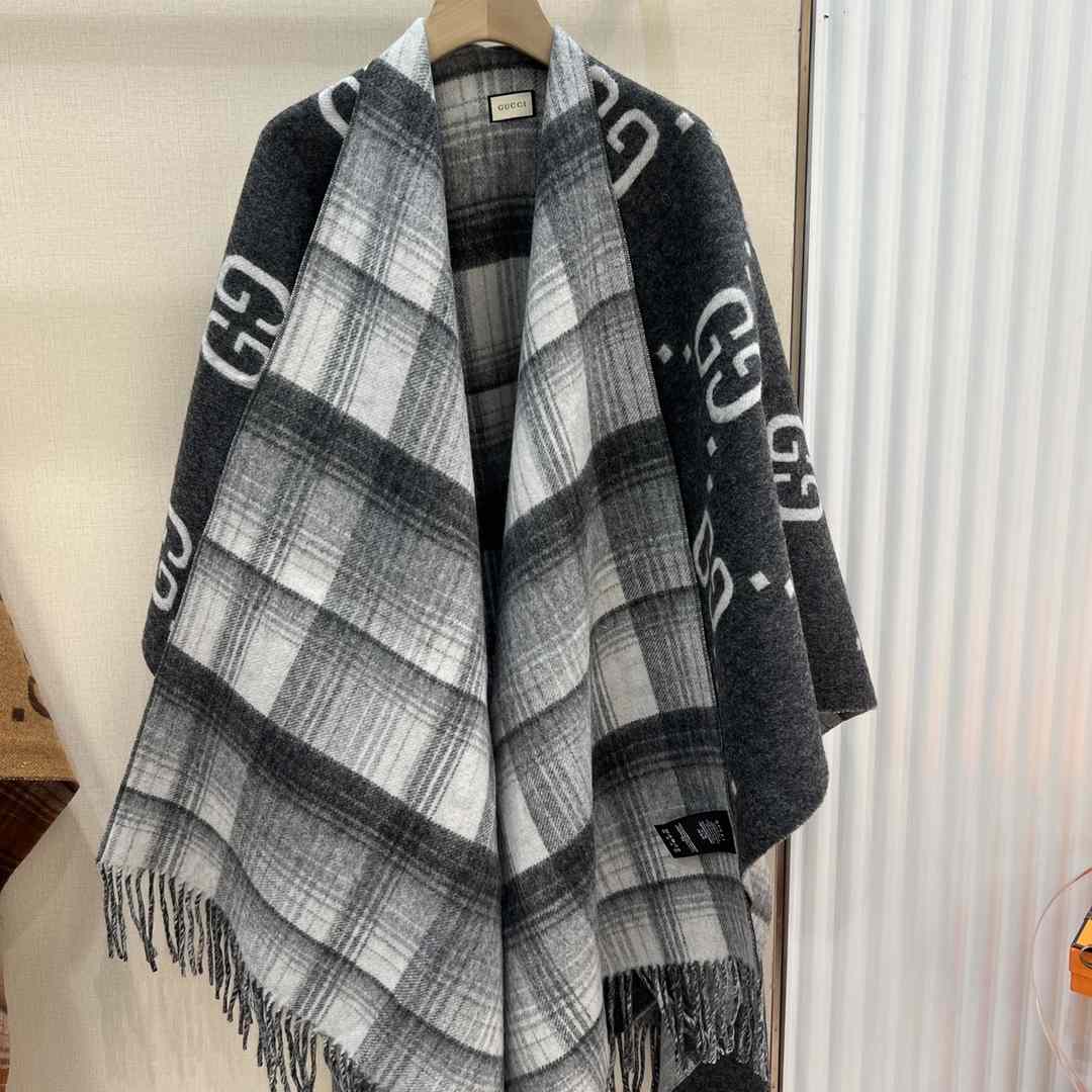 Gucci GG Jacquard Wool Silk Scarf - PerfectKickZ