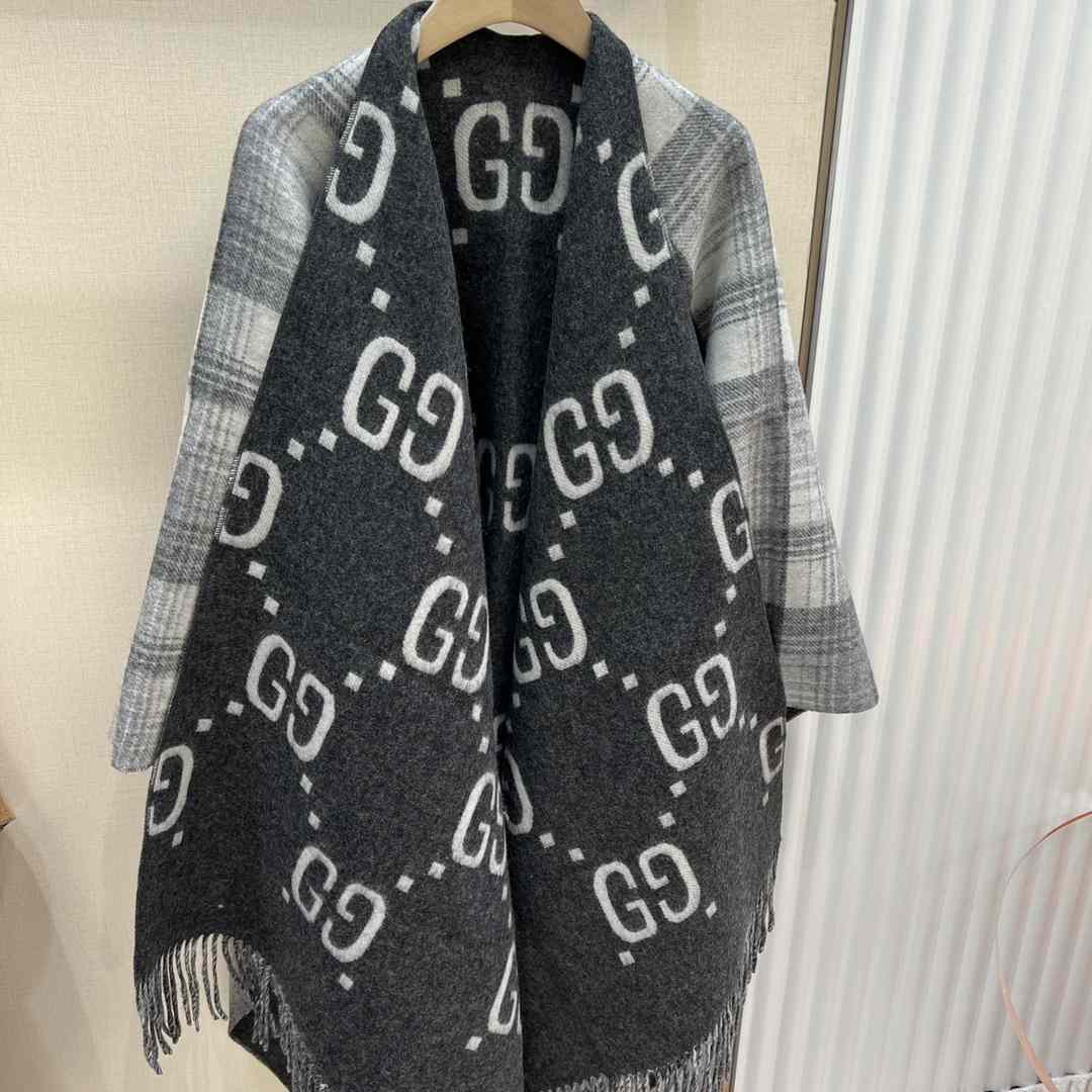 Gucci GG Jacquard Wool Silk Scarf - PerfectKickZ