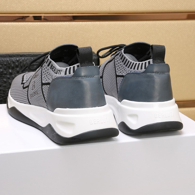 Berluti Shadow Knit And Calf Leather Sneaker - PerfectKickZ