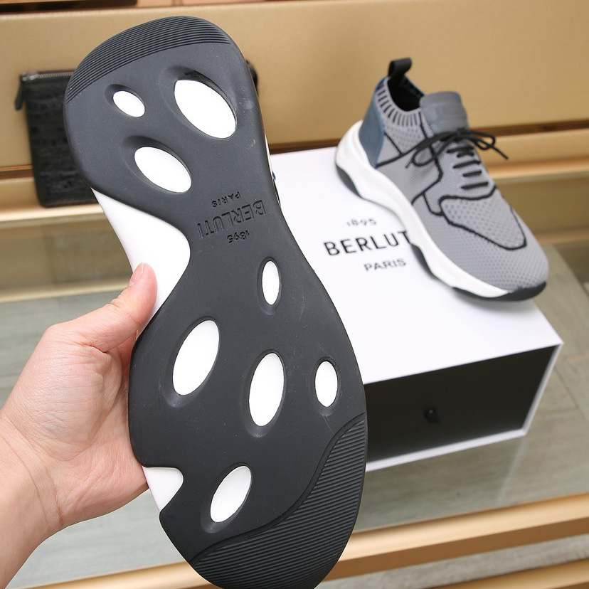Berluti Shadow Knit And Calf Leather Sneaker - PerfectKickZ
